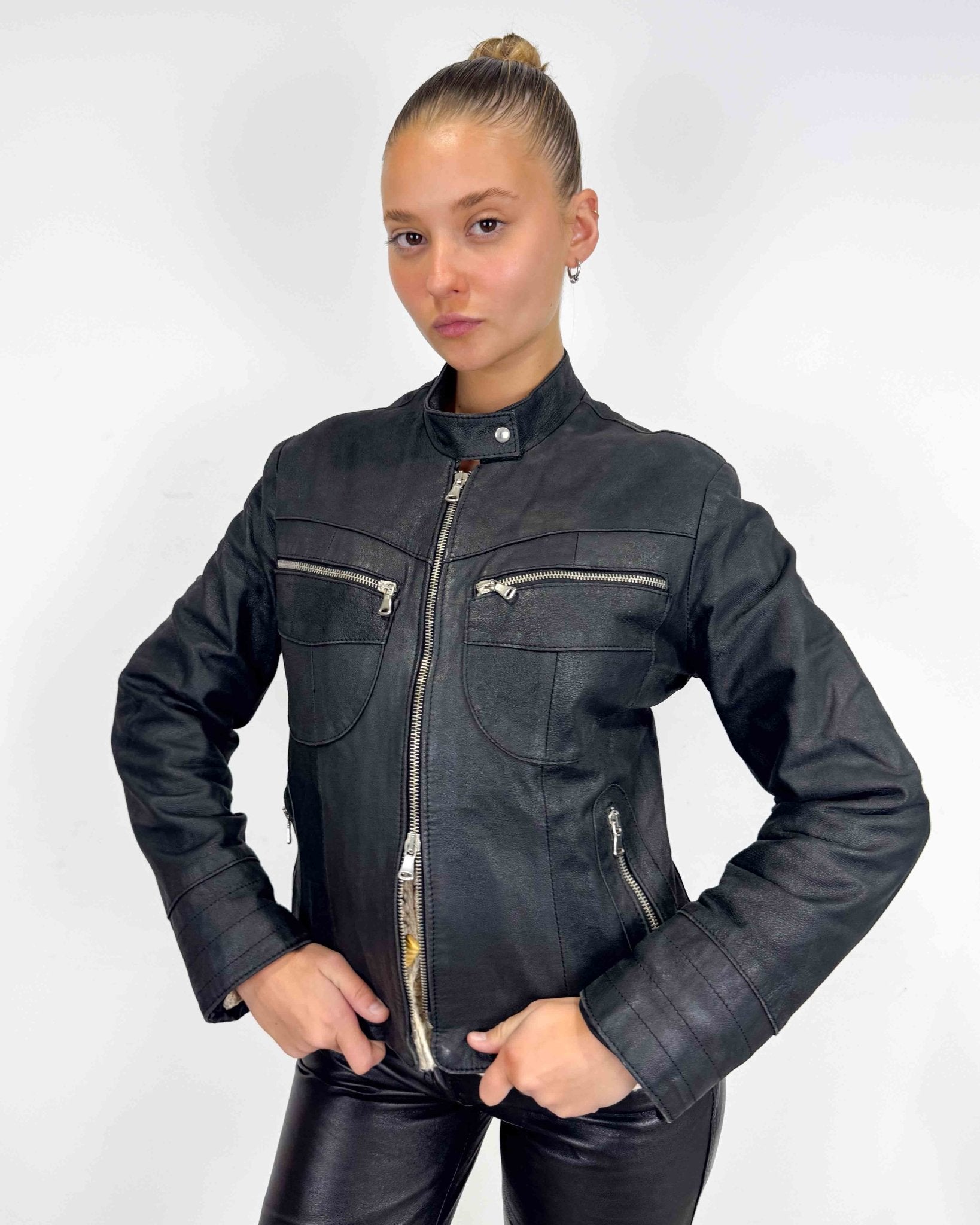 The Leonie leather jacket - rig vert