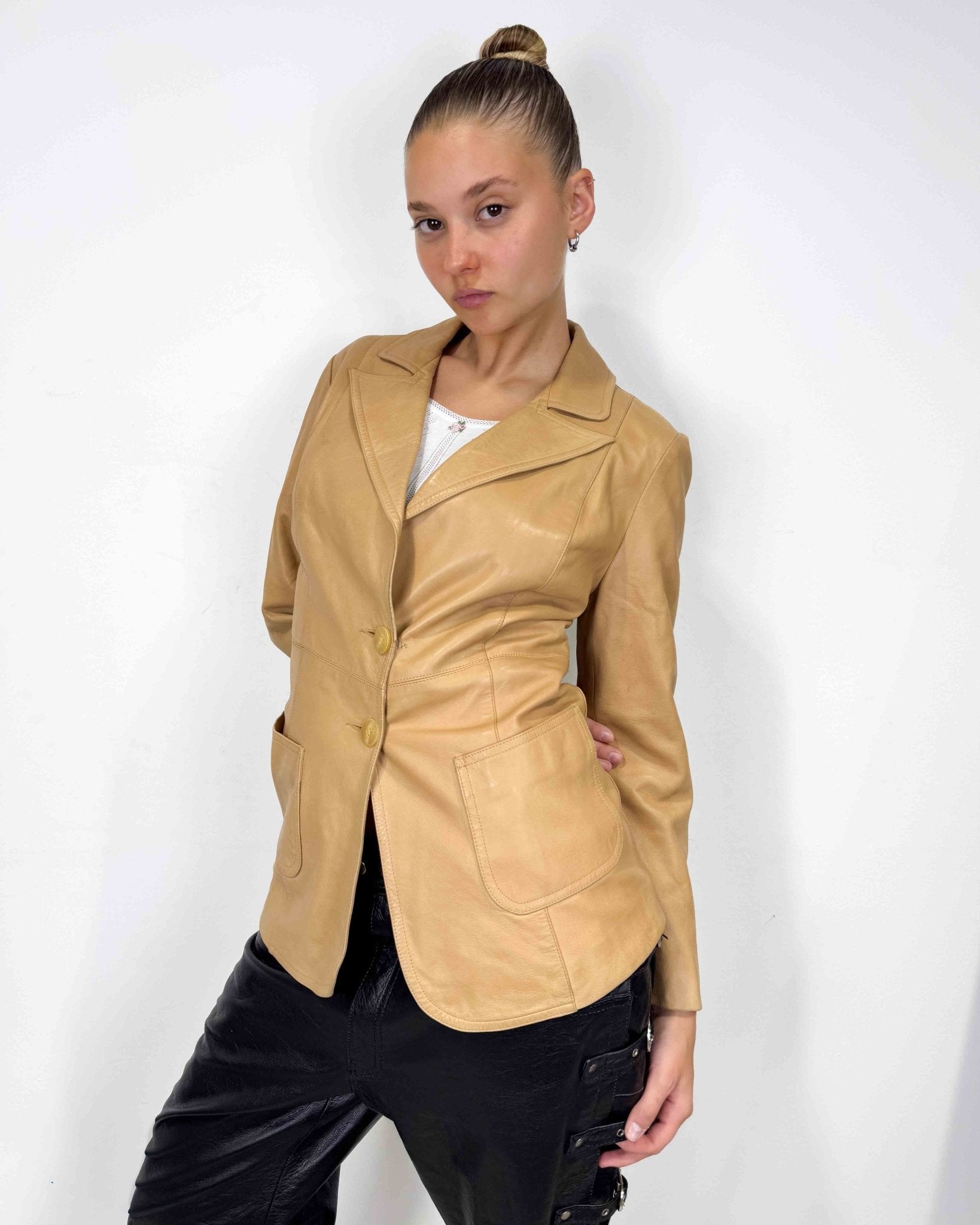 The Lia leather jacket by Plein Sud - rig vert