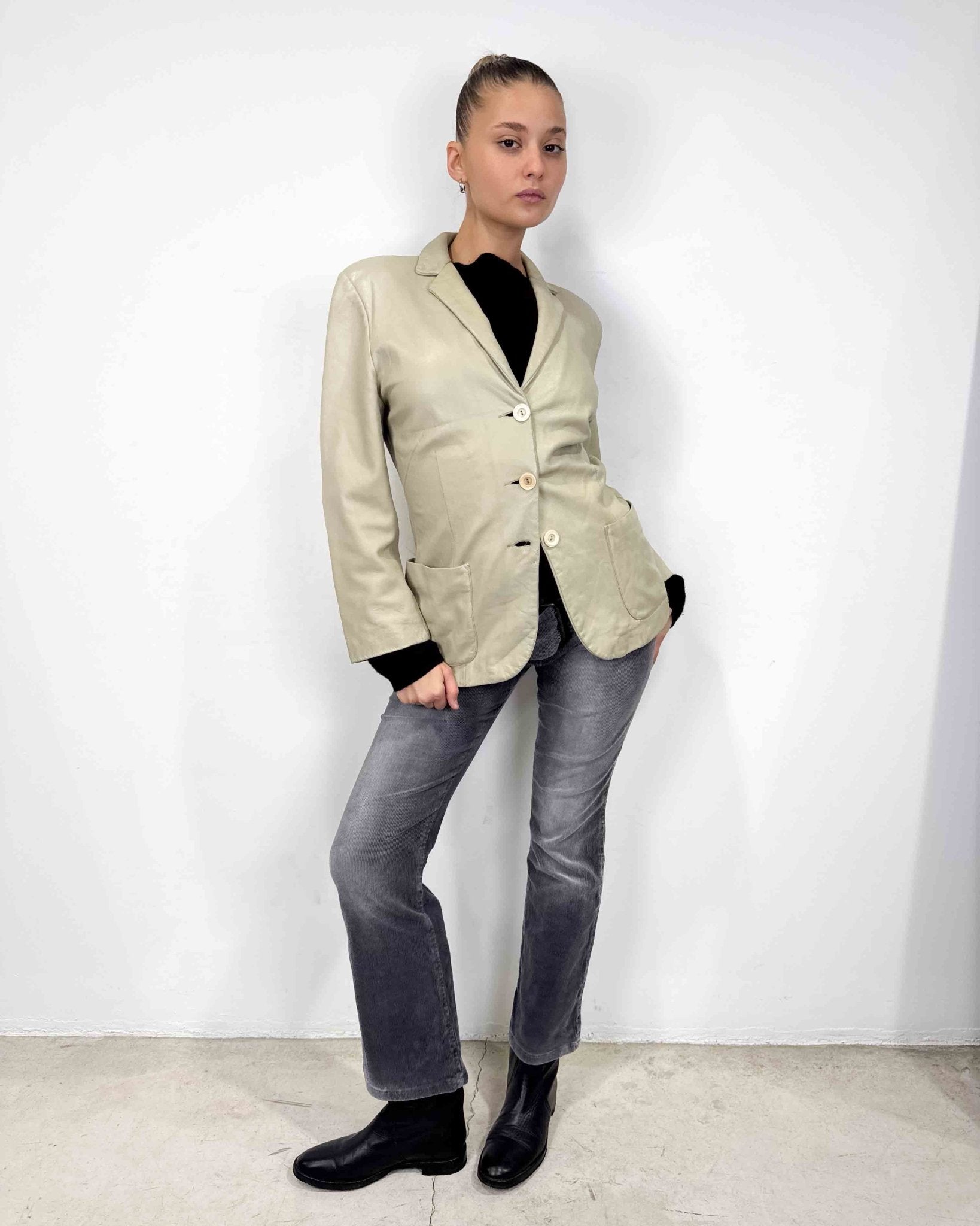 The Lizzy leather jacket - rig vert