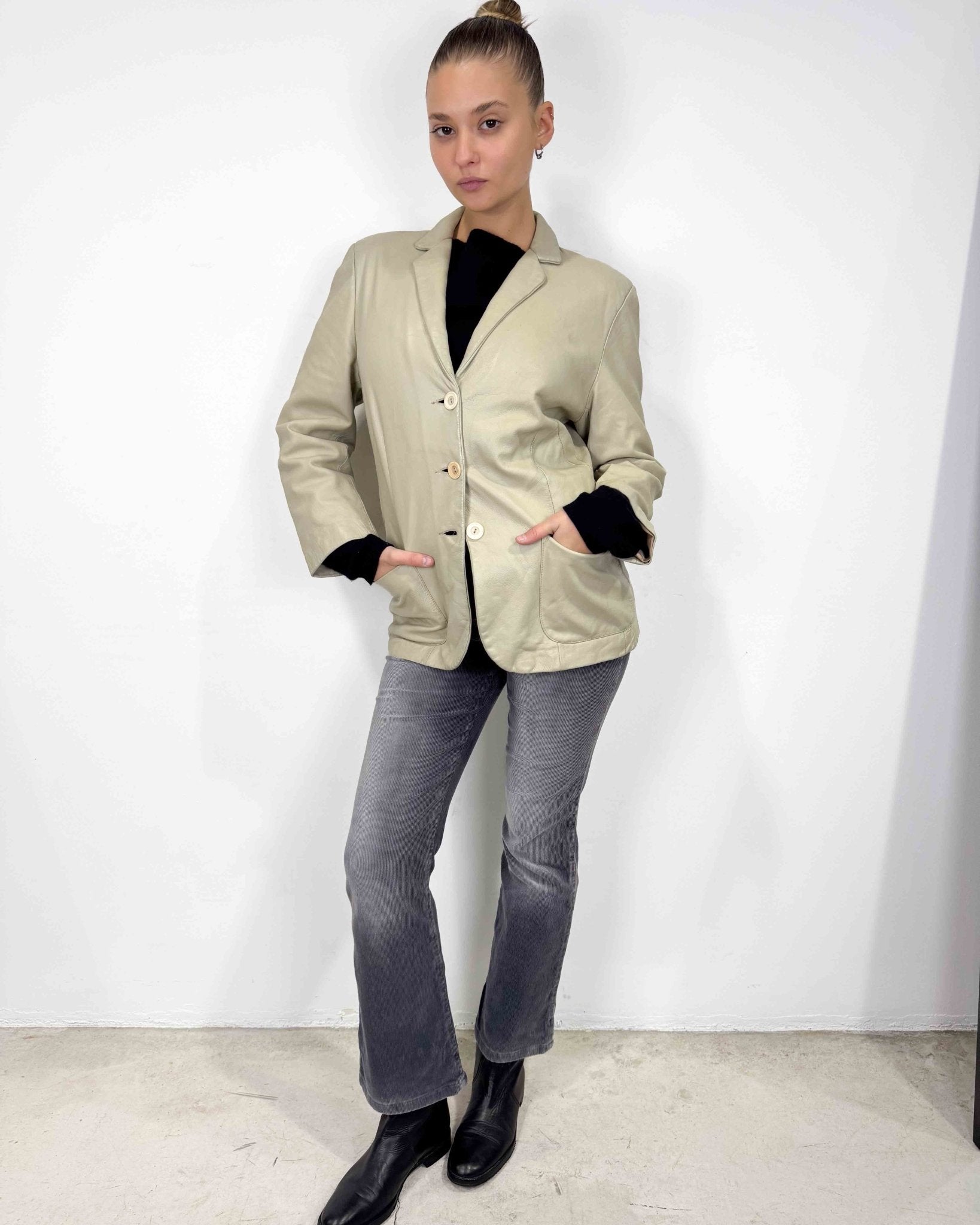 The Lizzy leather jacket - rig vert