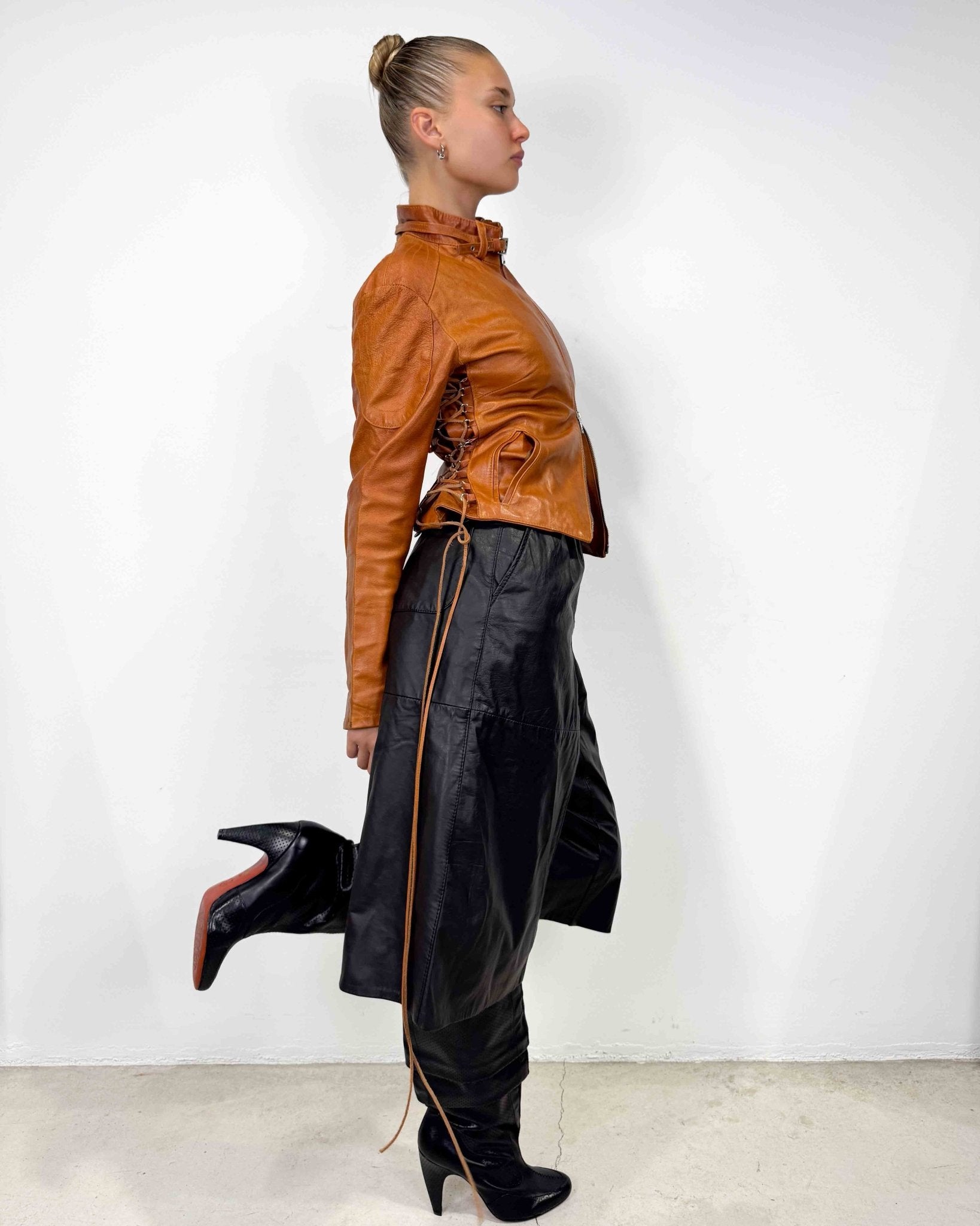 The Lola leather jacket - rig vert