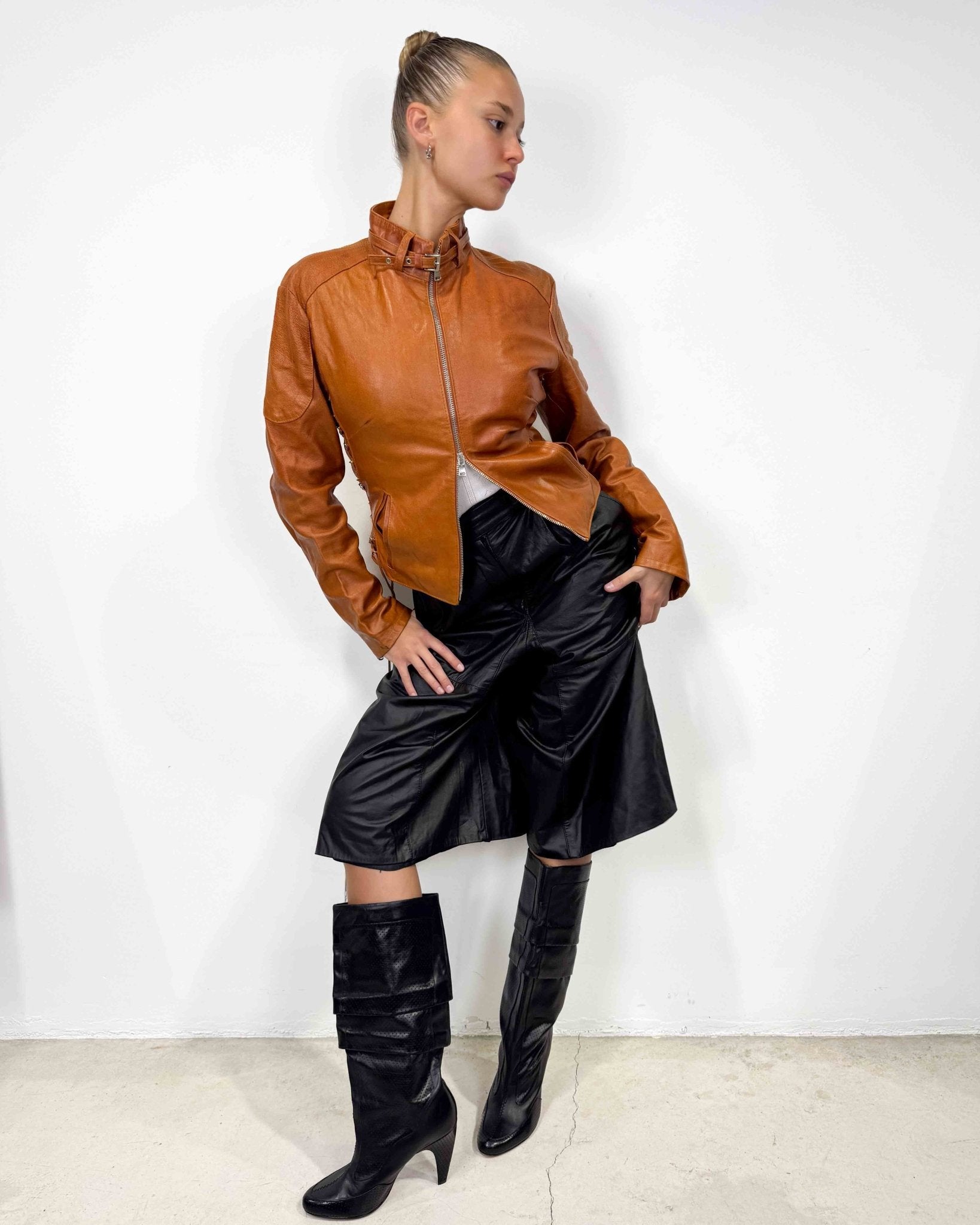 The Lola leather jacket - rig vert