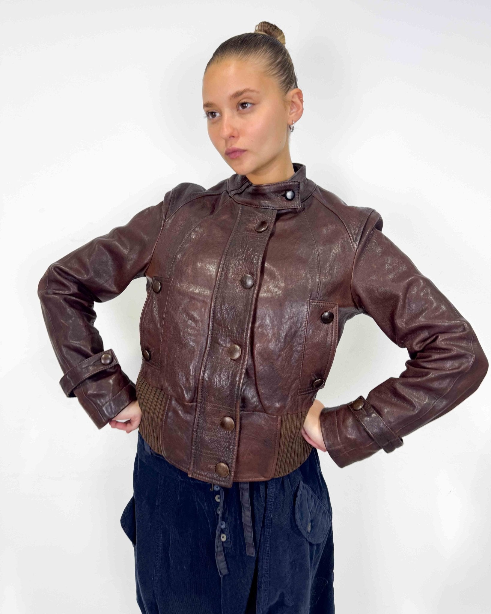 The Lorraine leather jacket by Giorgio Armani - rig vert