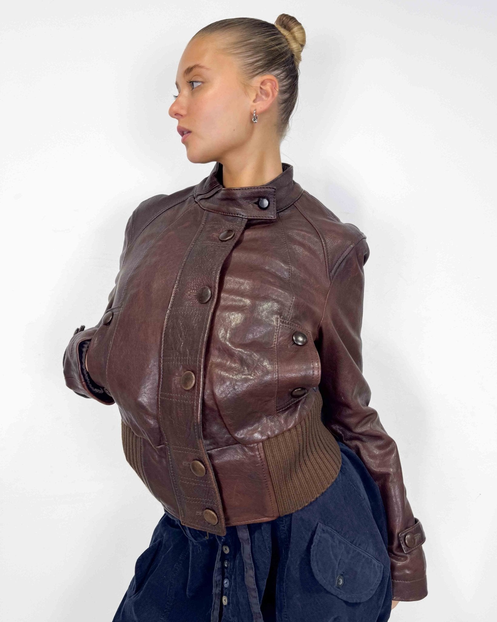 The Lorraine leather jacket by Giorgio Armani - rig vert