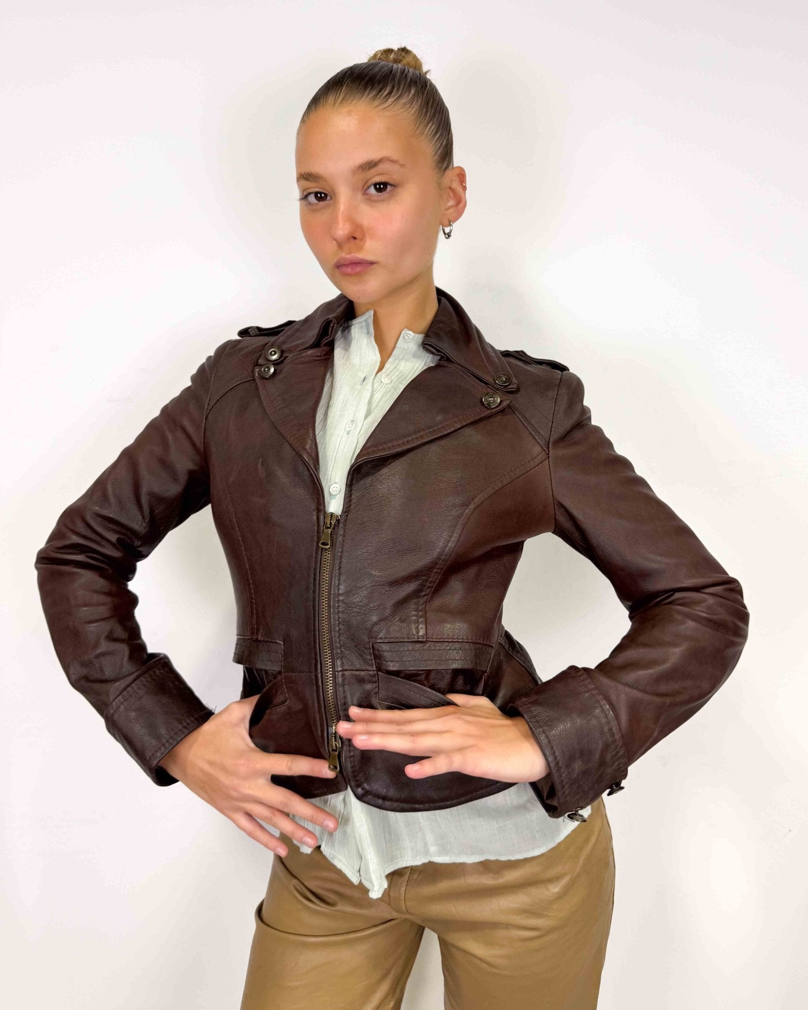 The Madison leather jacket - rig vert