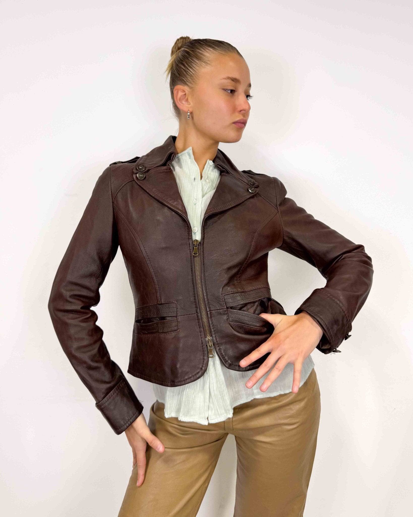 The Madison leather jacket - rig vert