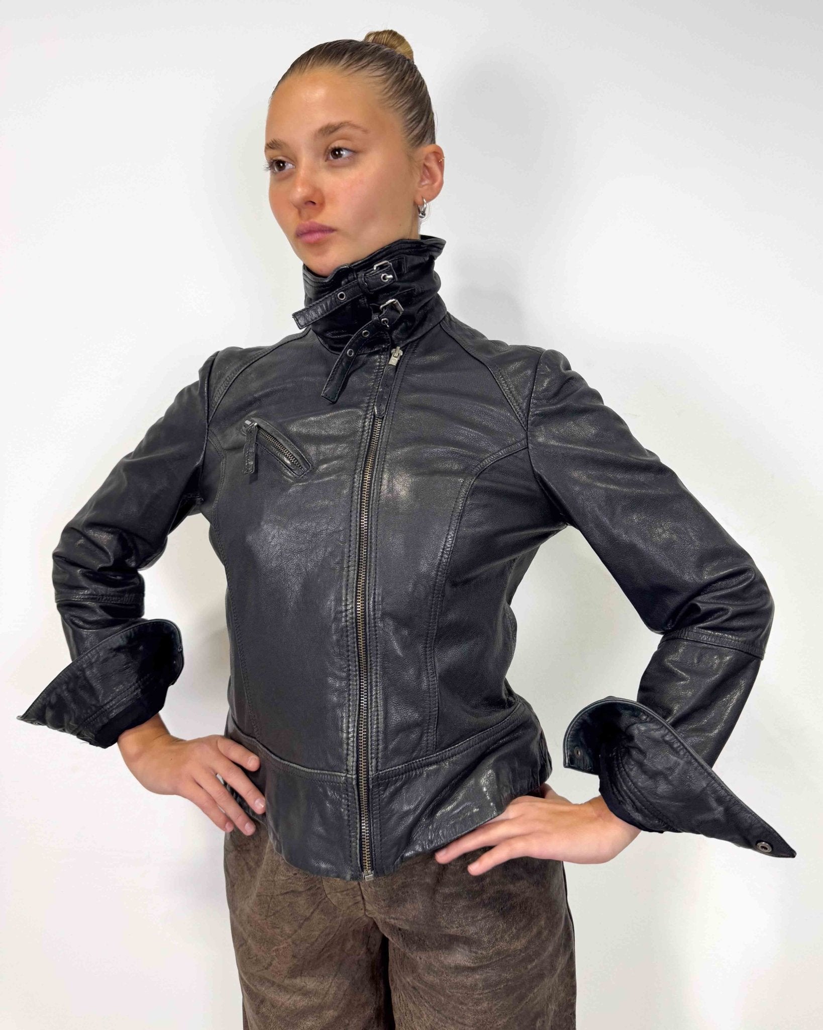 The Malene leather jacket by All Saints - rig vert