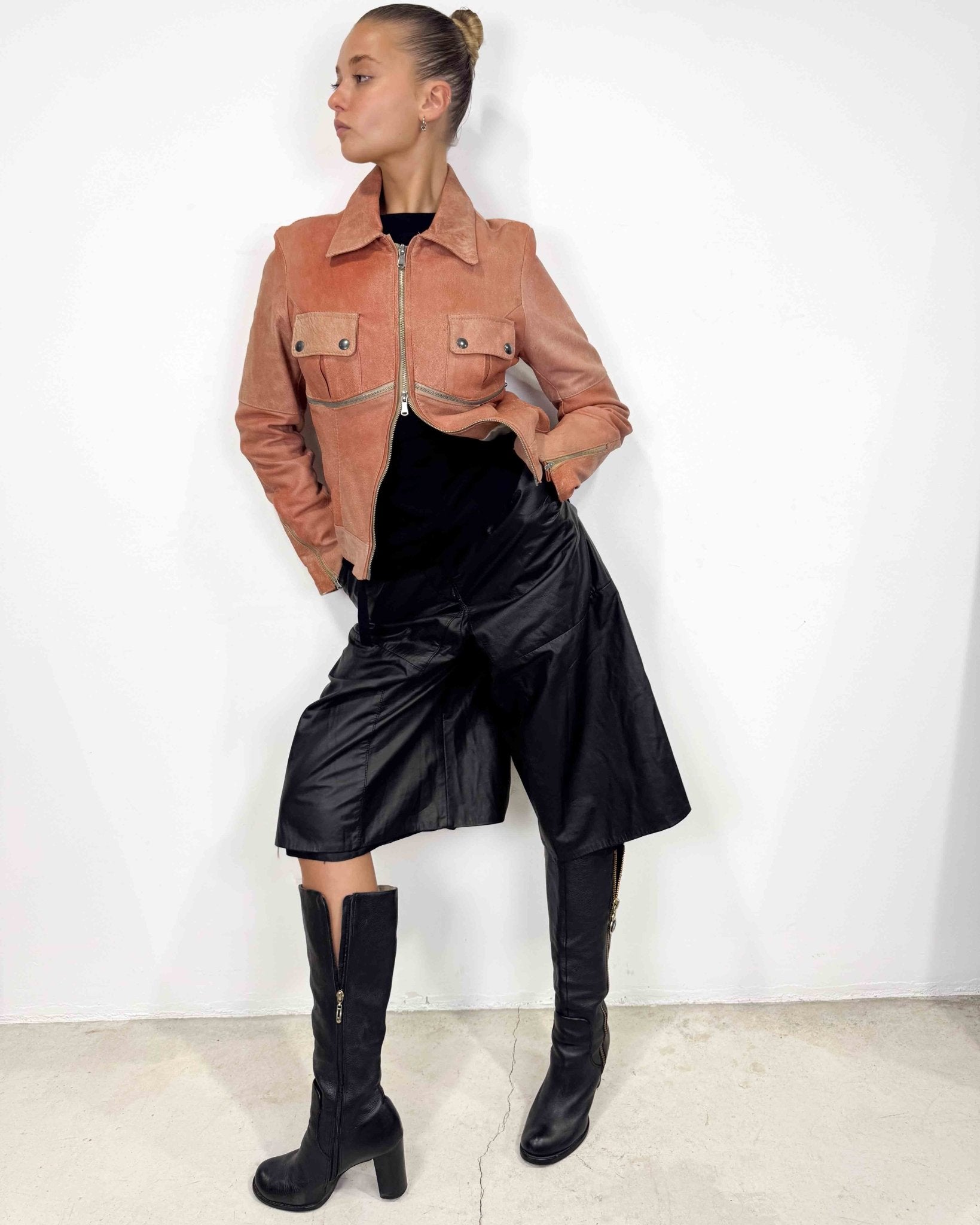 The Manon leather jacket - rig vert