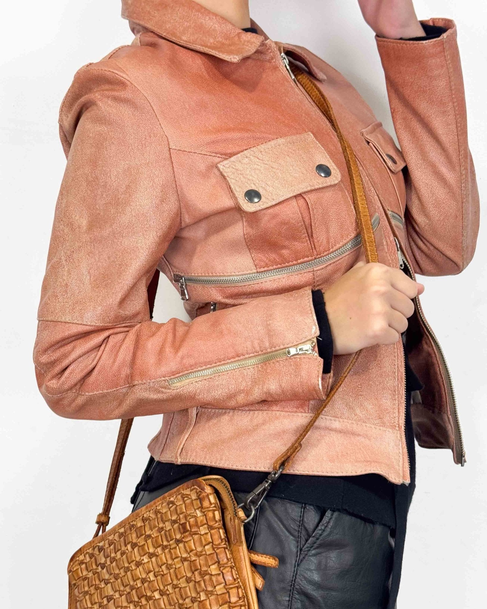 The Manon leather jacket - rig vert