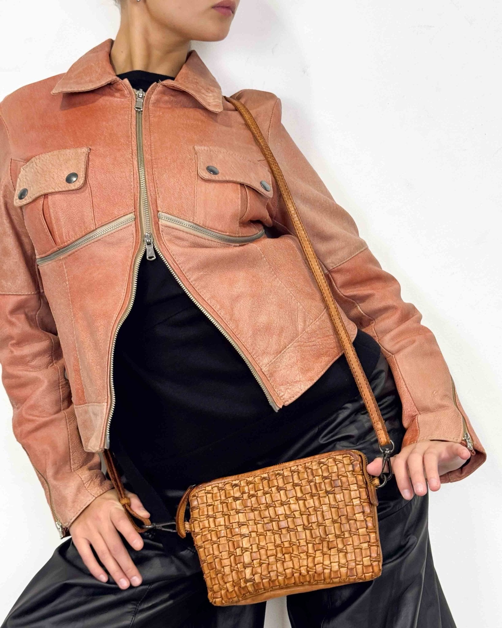 The Manon leather jacket - rig vert