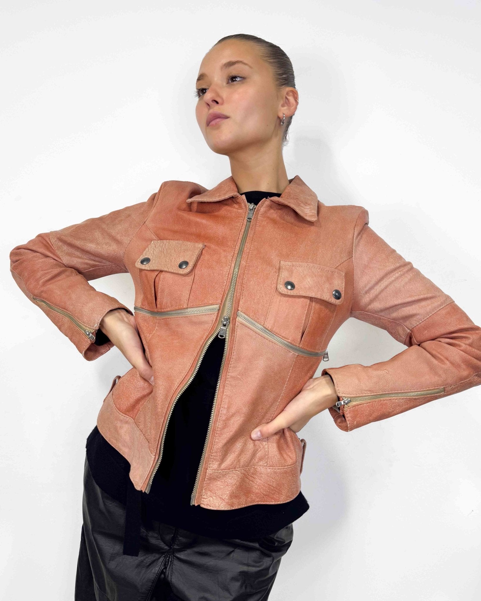 The Manon leather jacket - rig vert