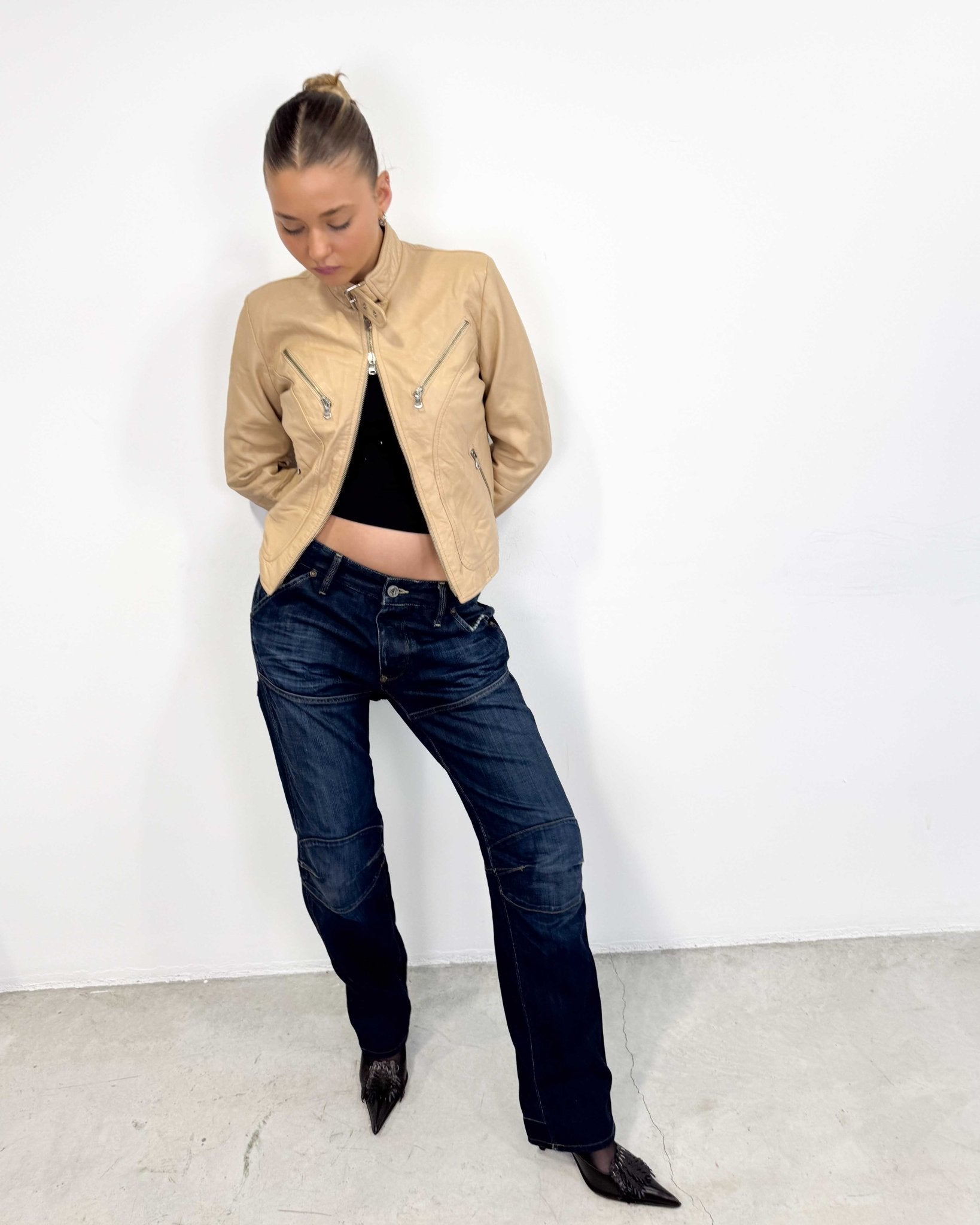 The Manuela leather jacket - rig vert