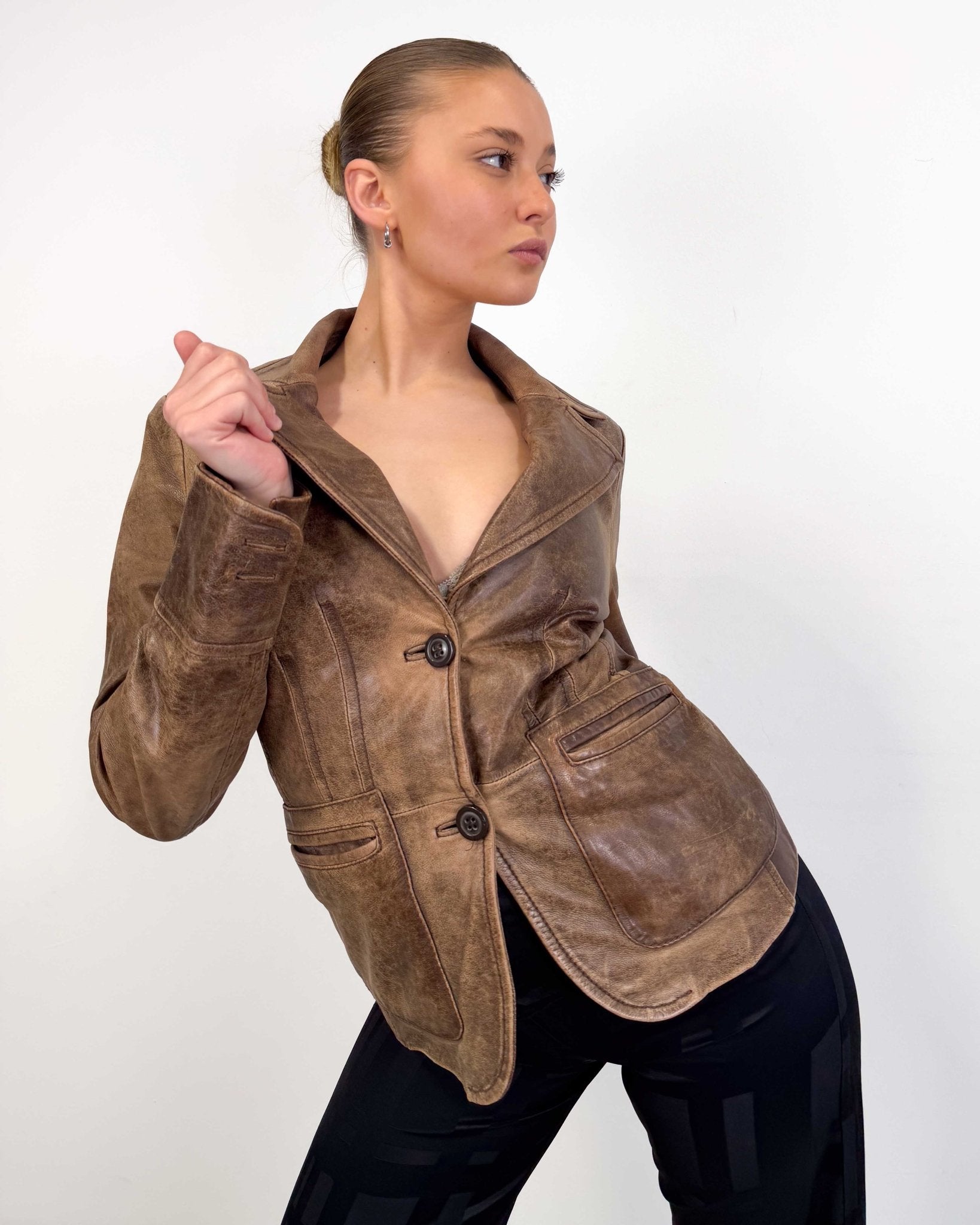 The Marianne leather jacket - rig vert