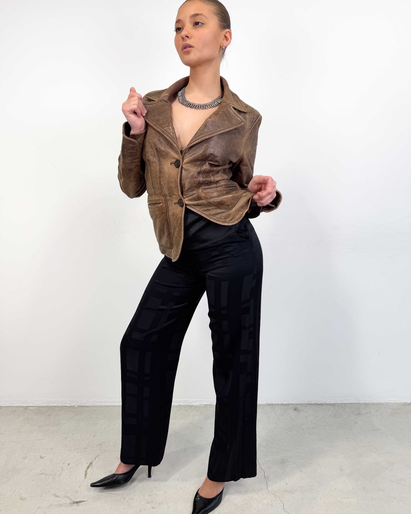 The Marianne leather jacket - rig vert