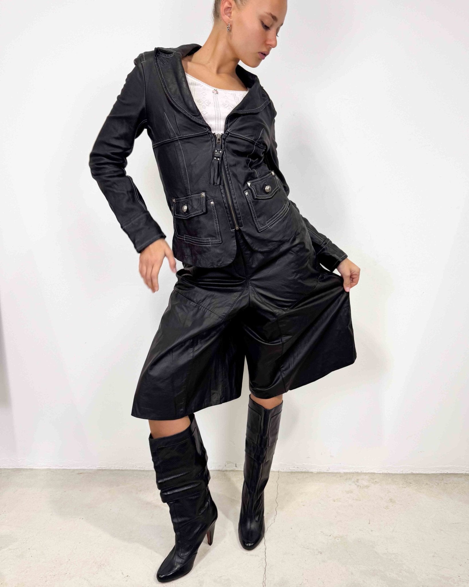 The Marie leather jacket - rig vert