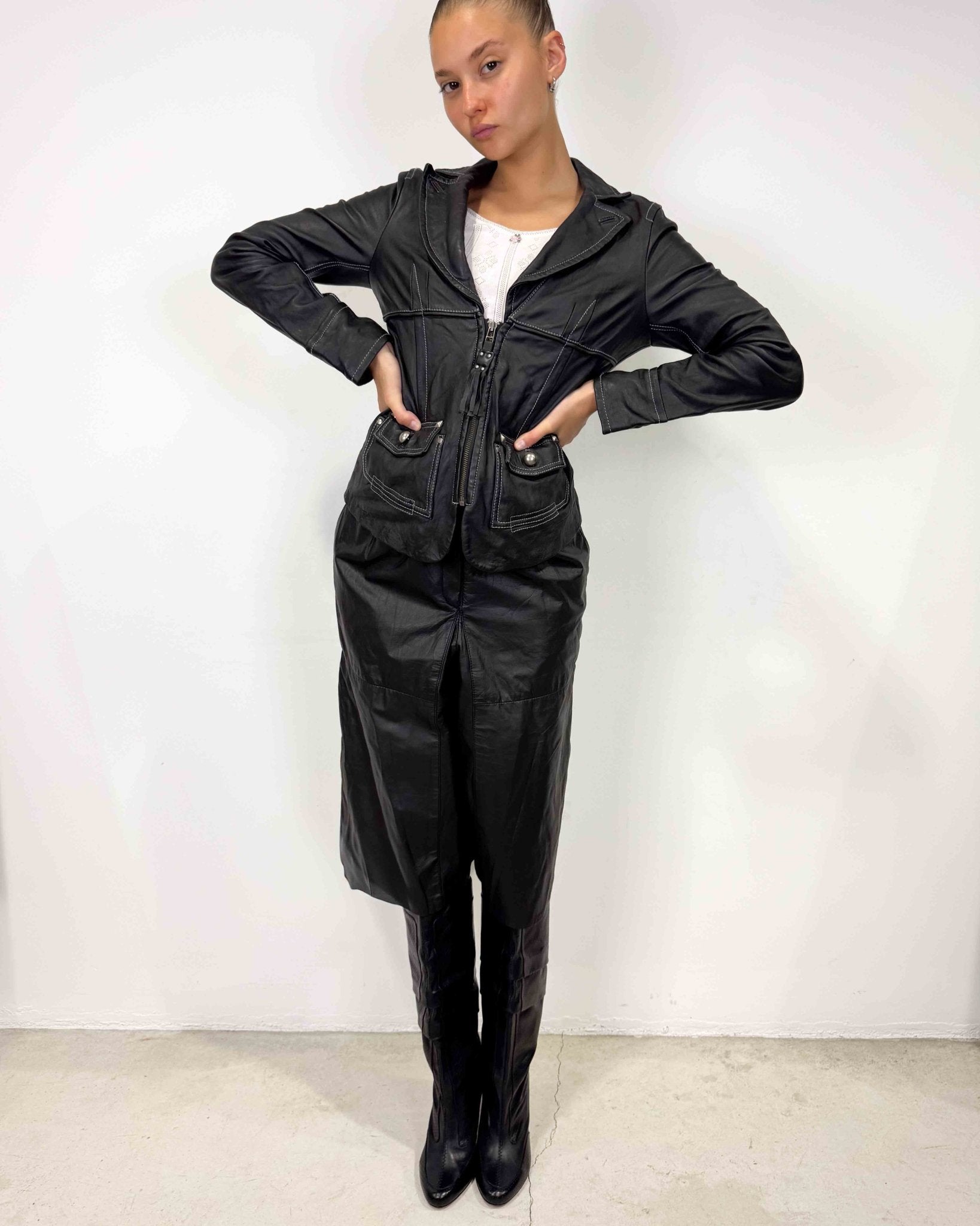 The Marie leather jacket - rig vert