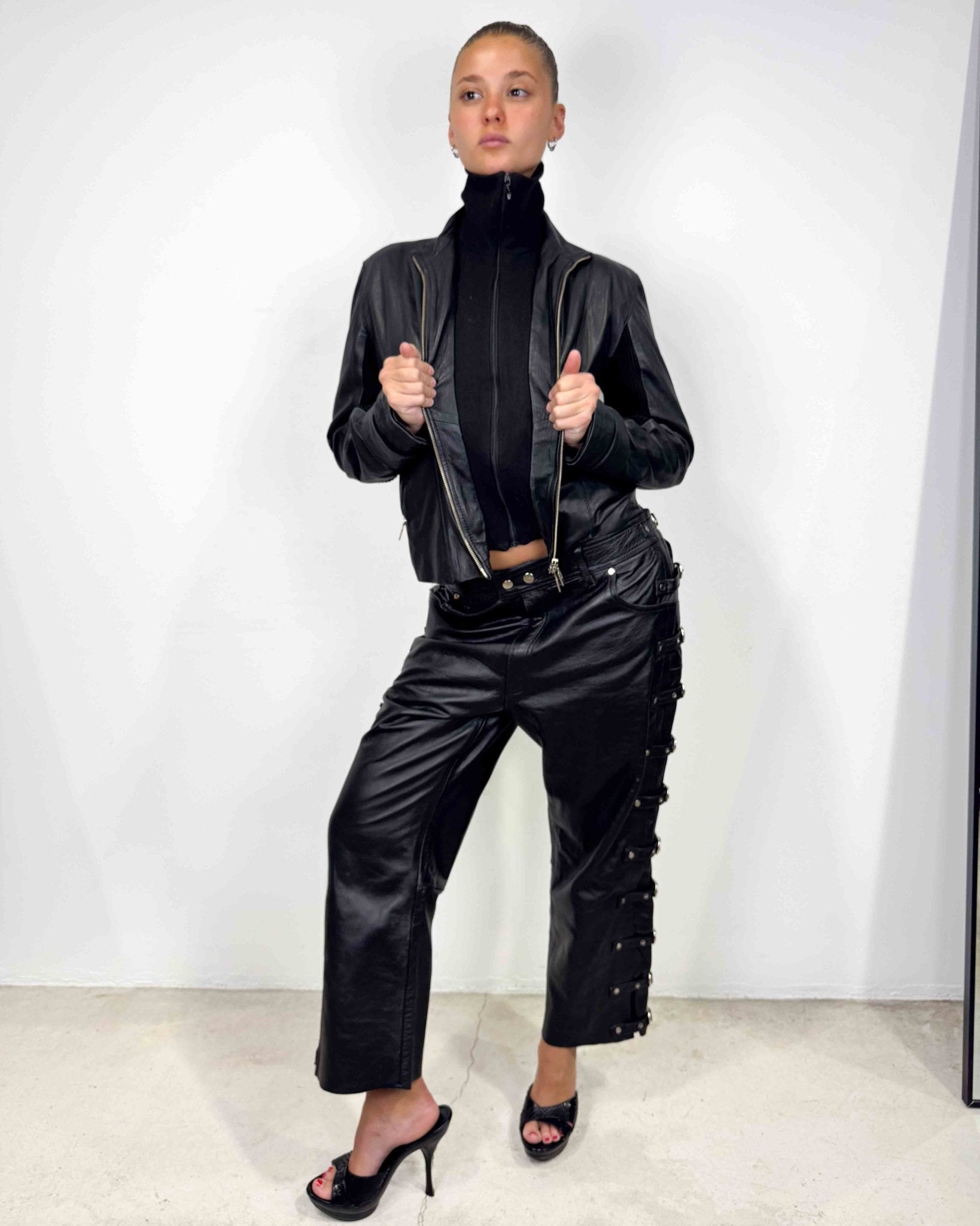 The Mary leather jacket - rig vert