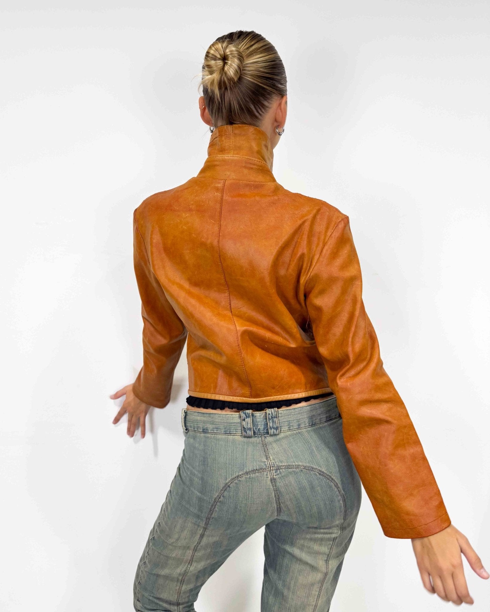 The Monique leather jacket - rig vert