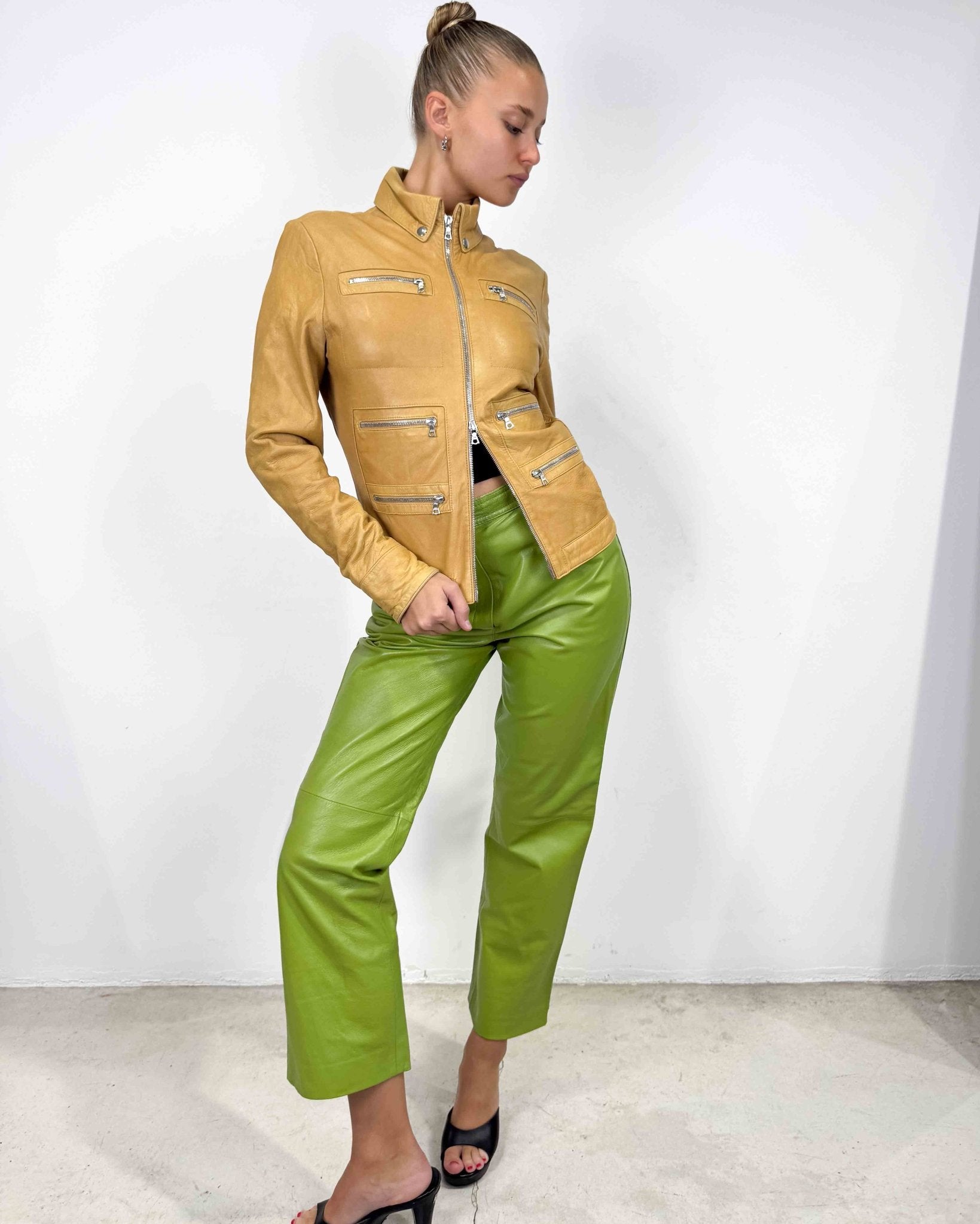 The Muni leather jacket - rig vert