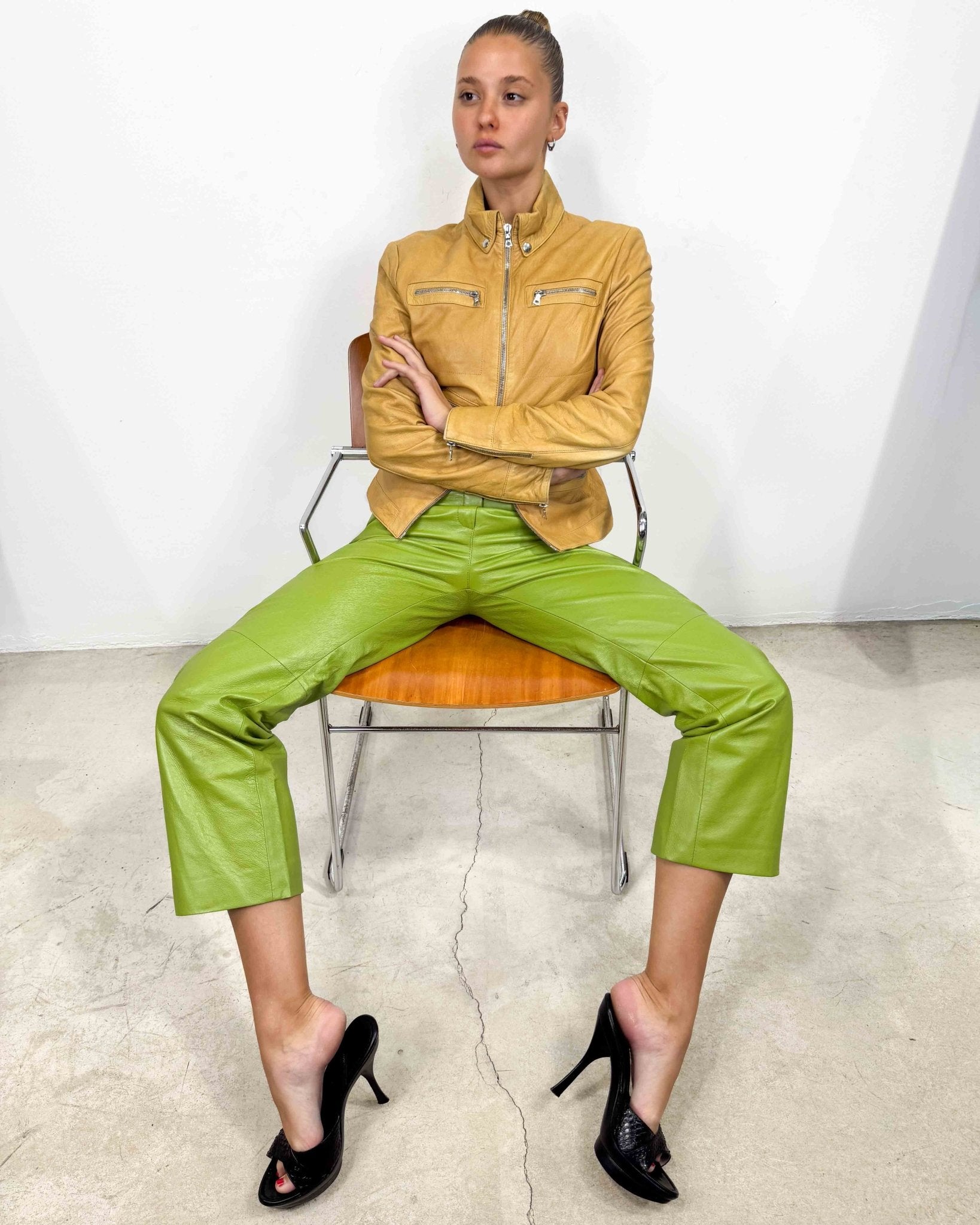 The Muni leather jacket - rig vert