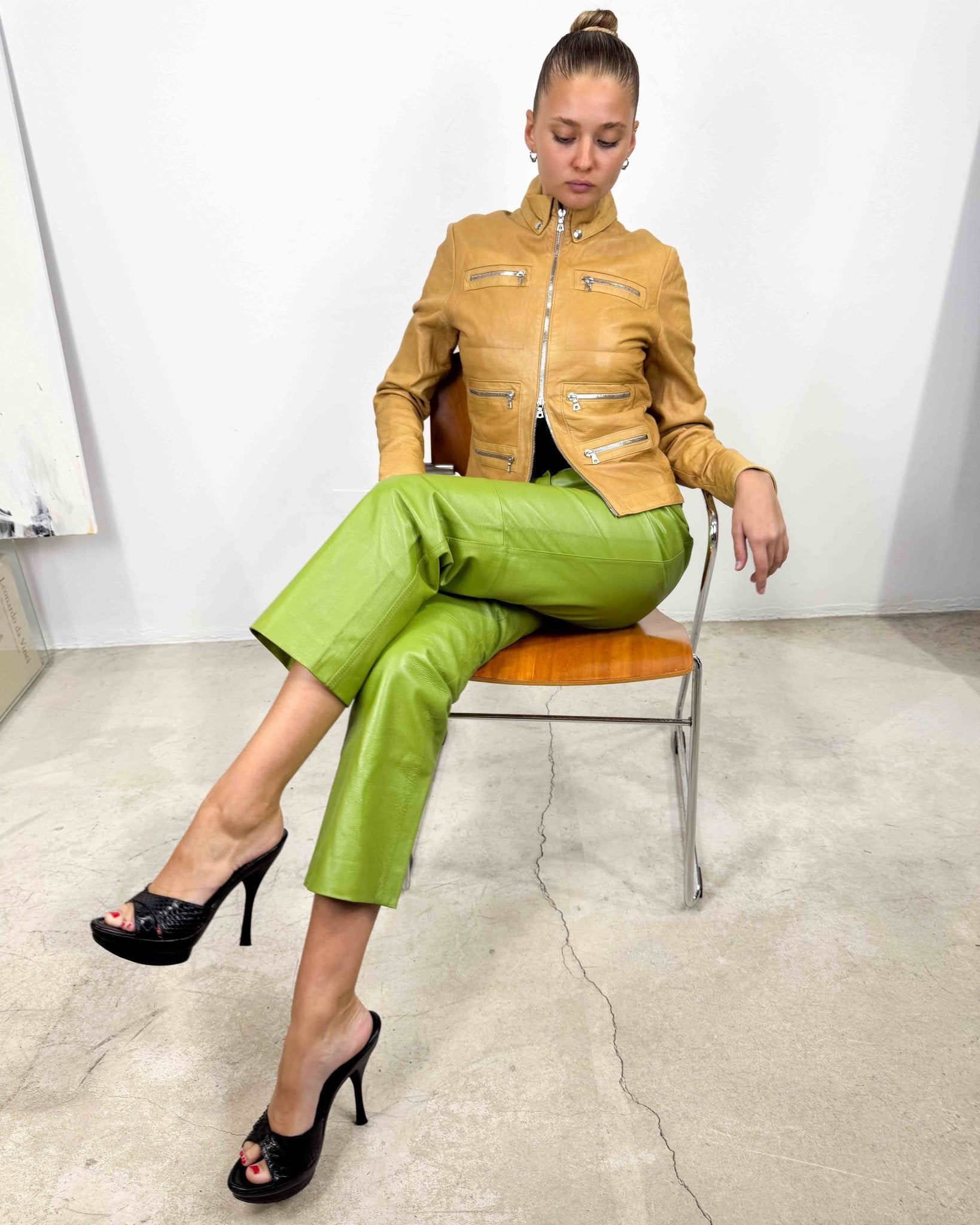 The Muni leather jacket - rig vert