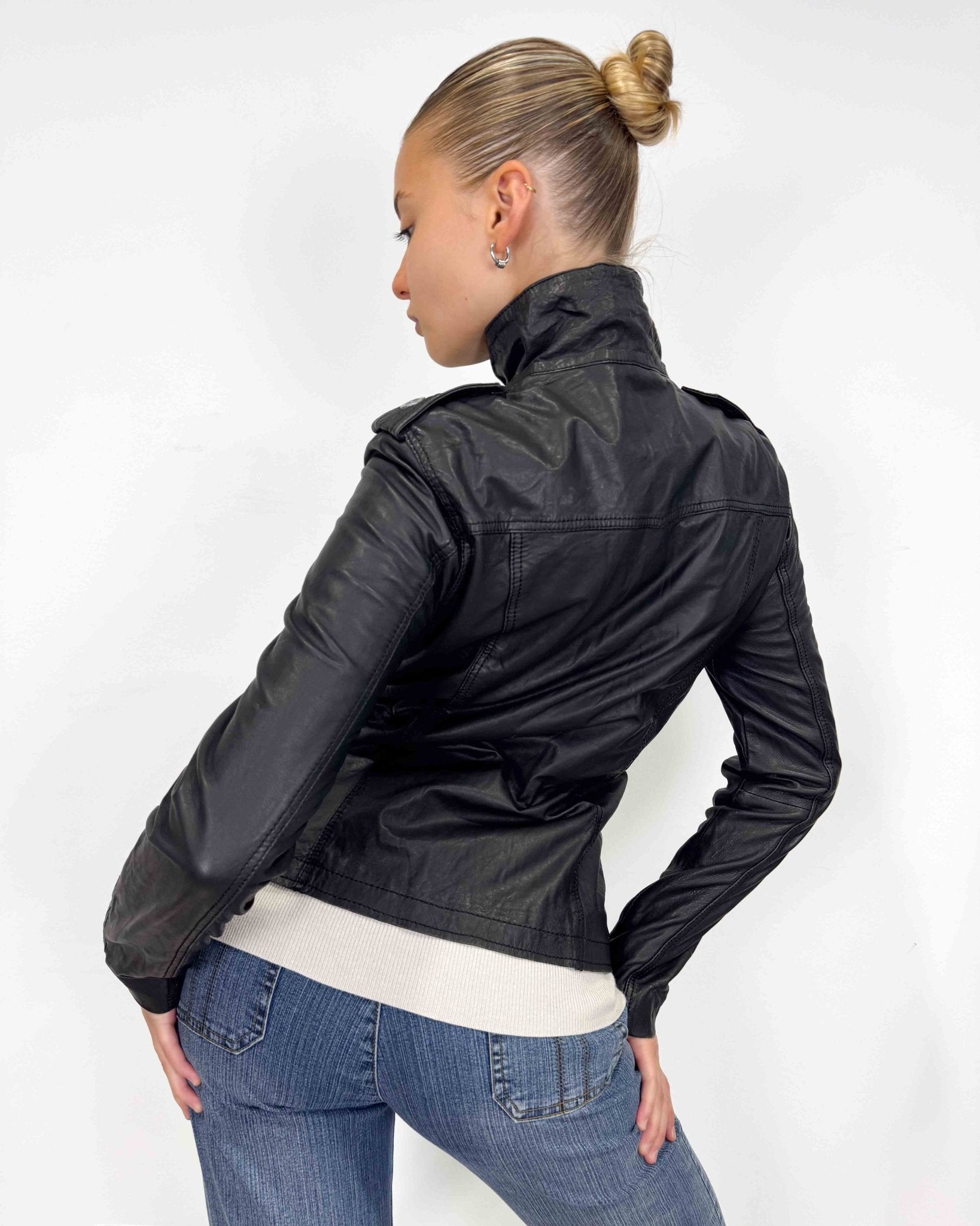 The Myriam leather jacket - rig vert