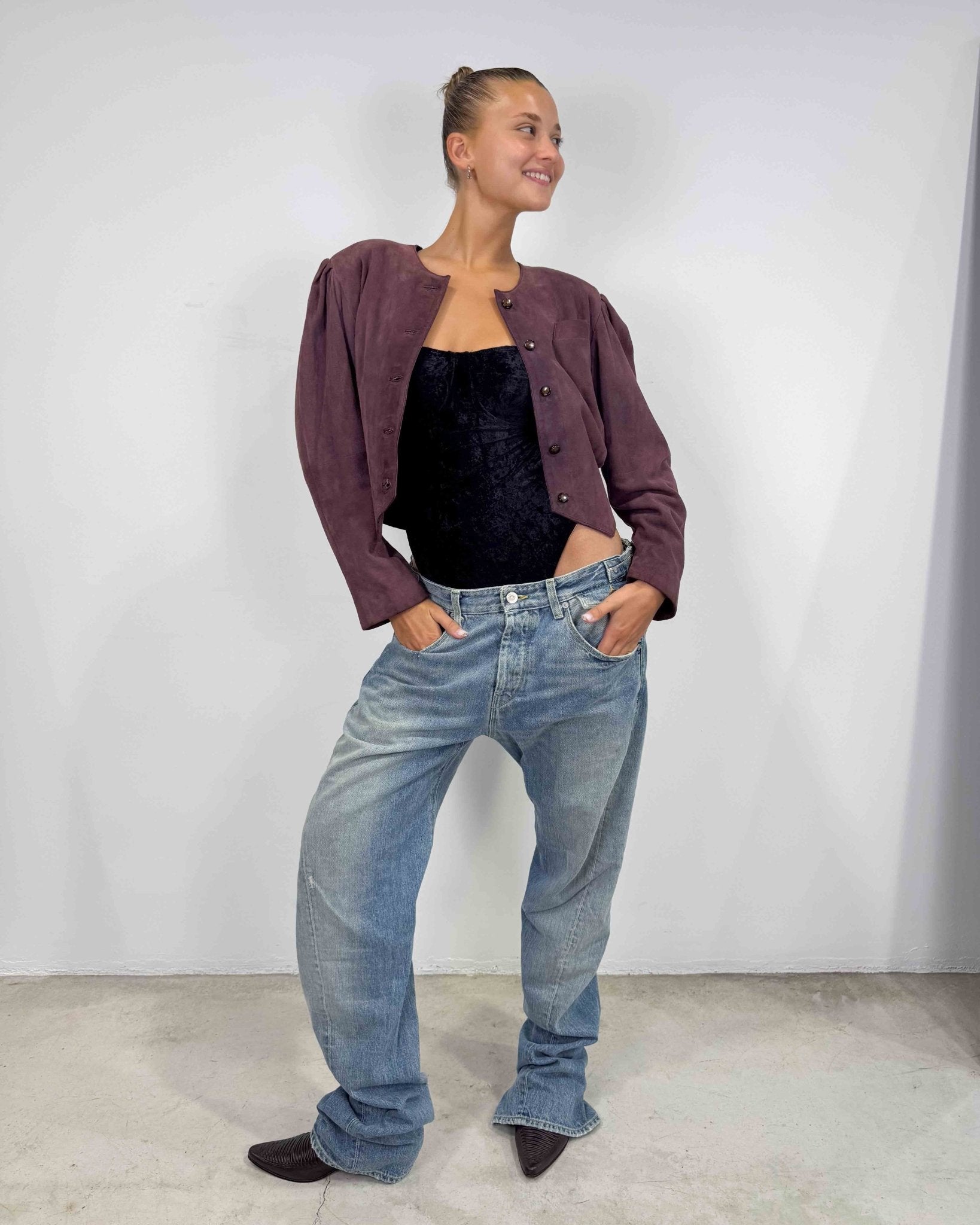 The Nadia leather jacket - rig vert