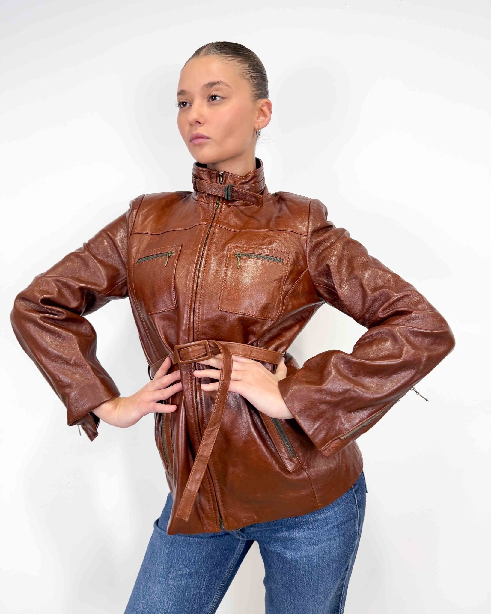 The Nazaret leather jacket - rig vert