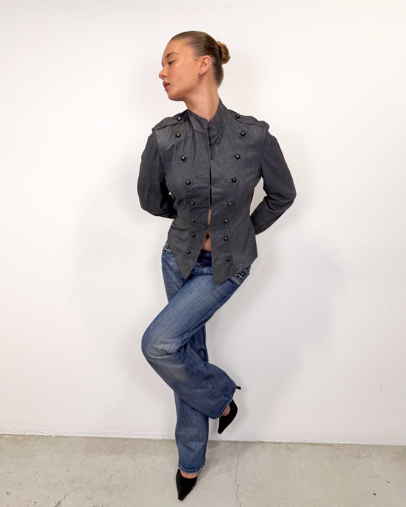 The Nellie leather jacket - rig vert
