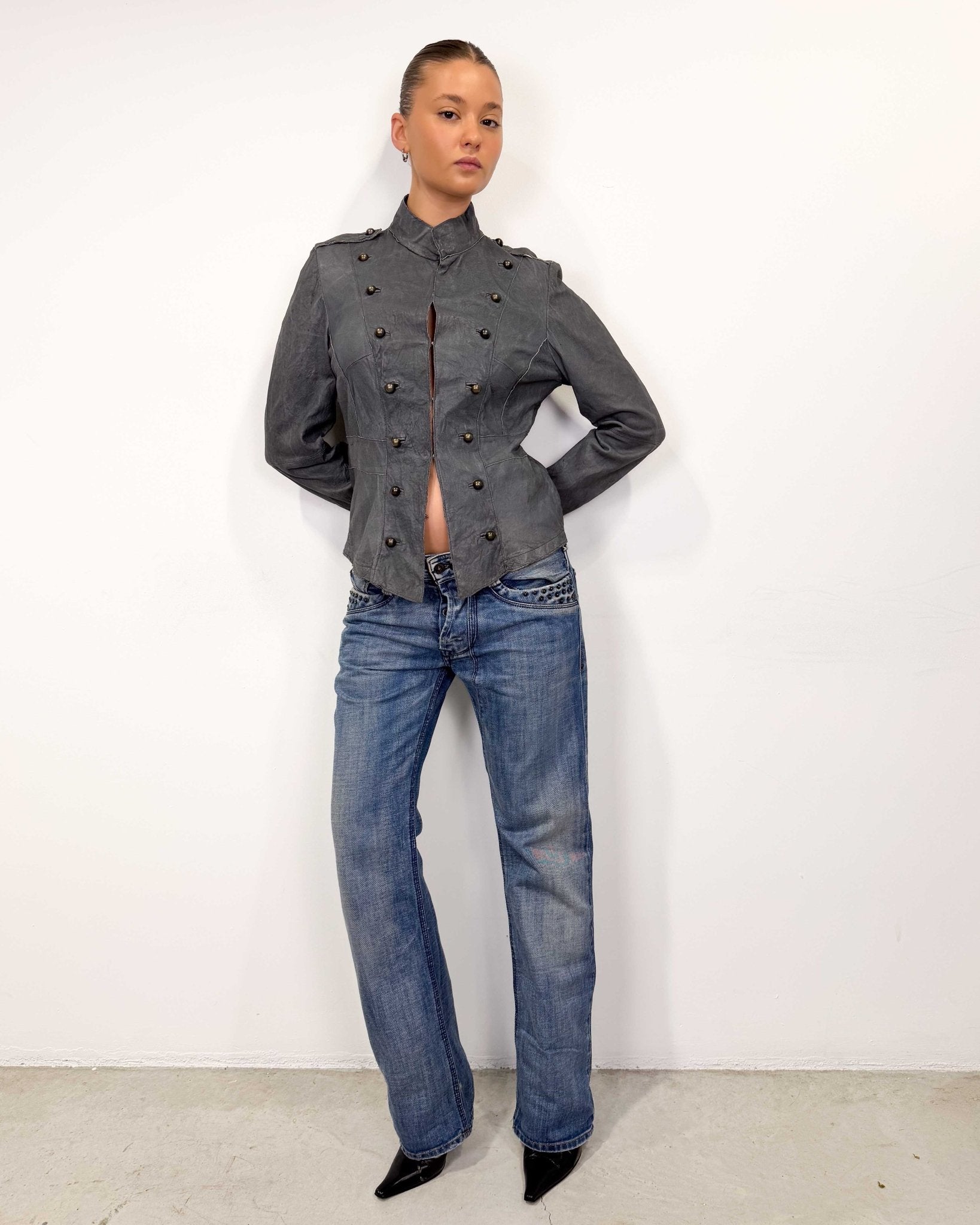 The Nellie leather jacket - rig vert