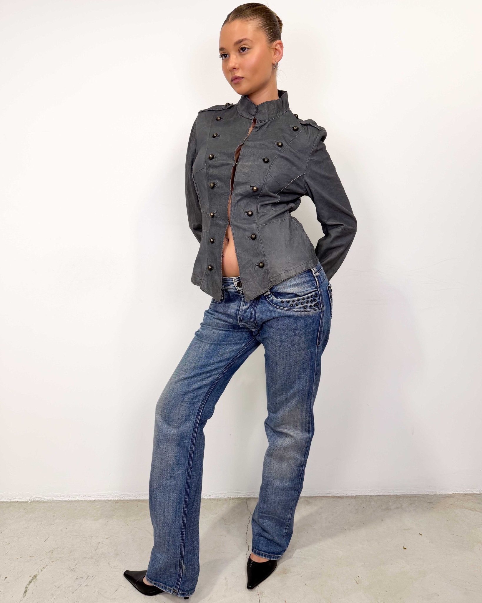 The Nellie leather jacket - rig vert