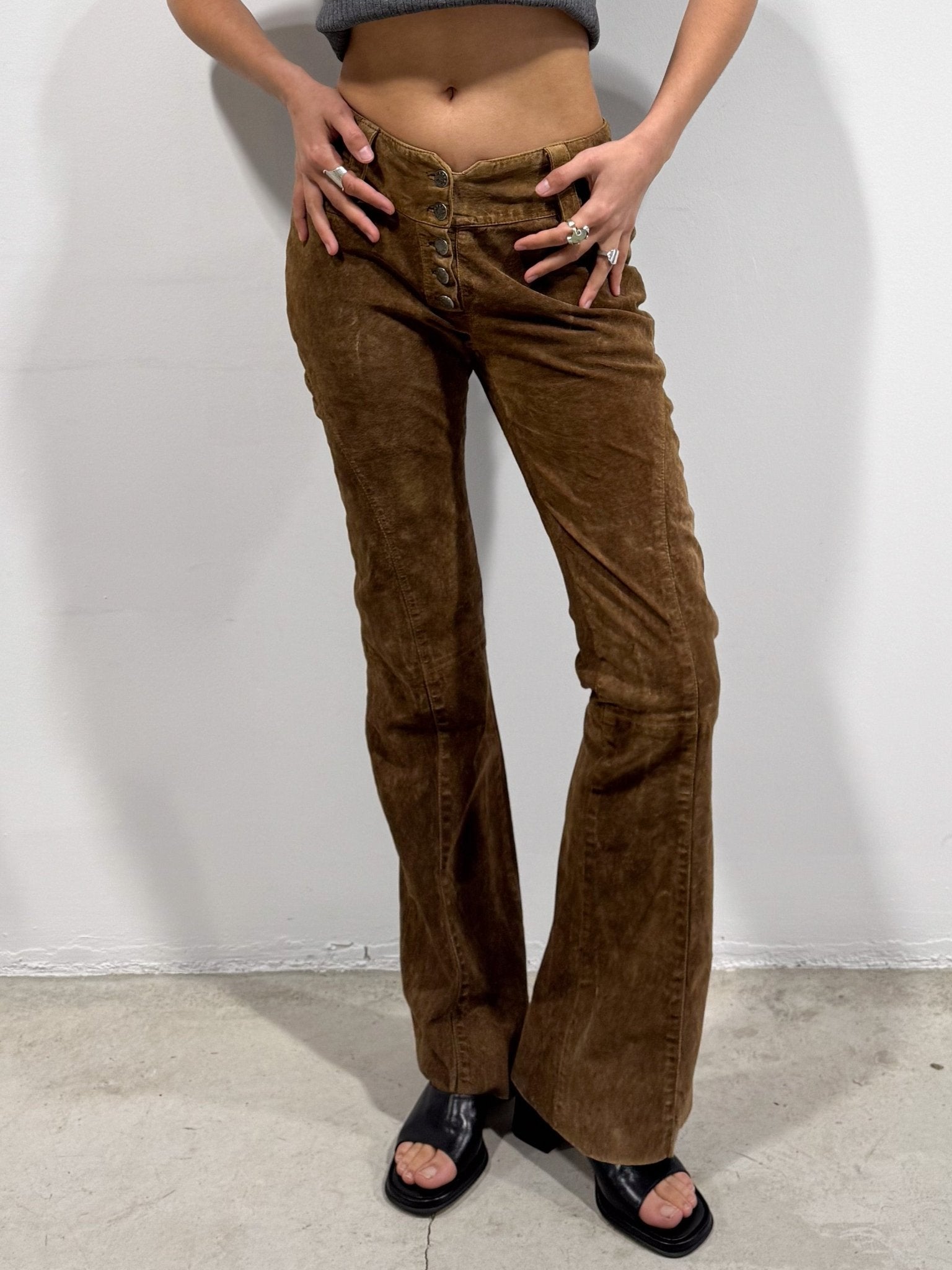 The Noemí leather pants - rig vert