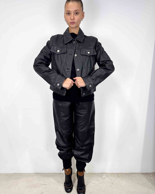 The Noreen leather jacket - rig vert