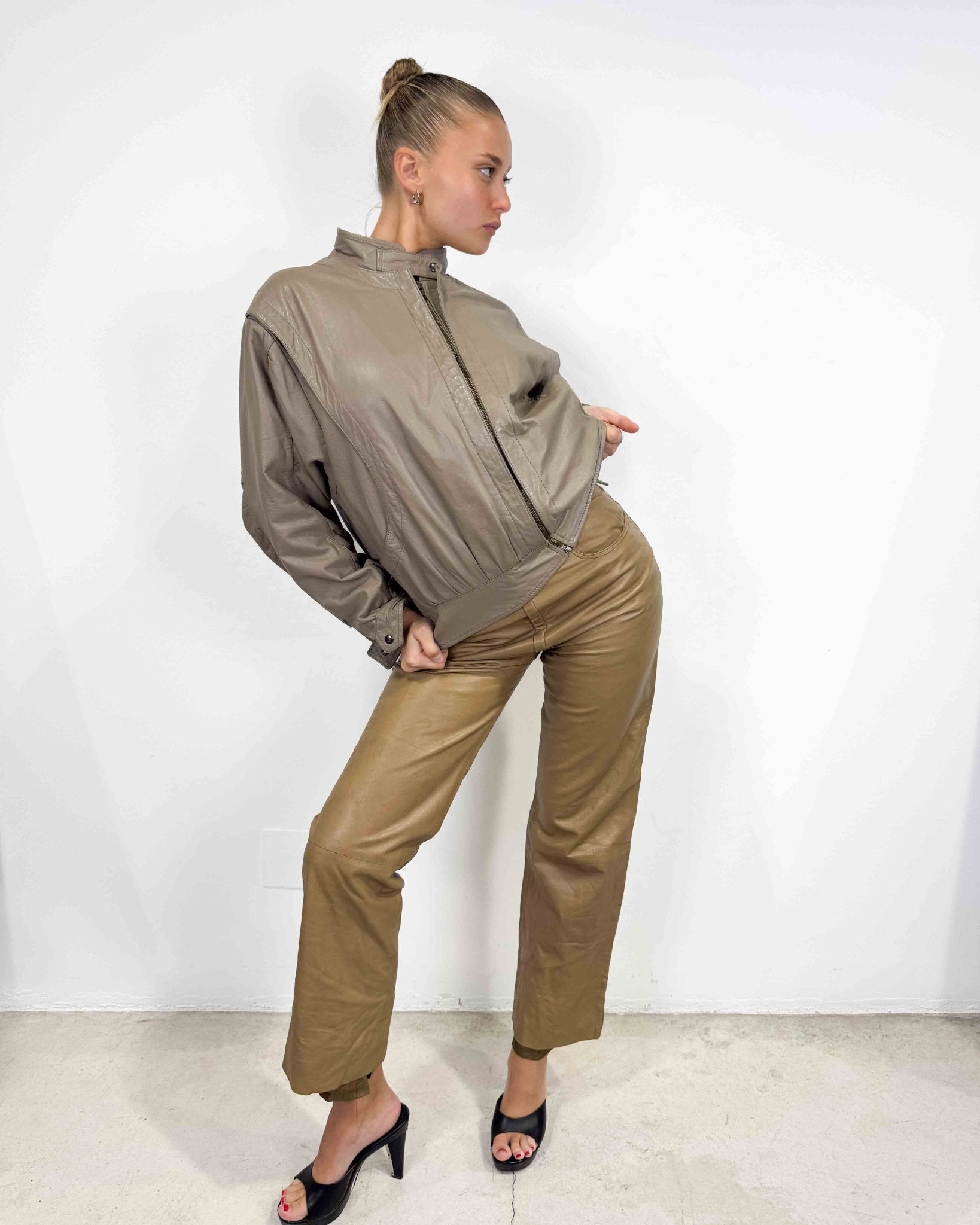 The Olaya leather jacket - rig vert
