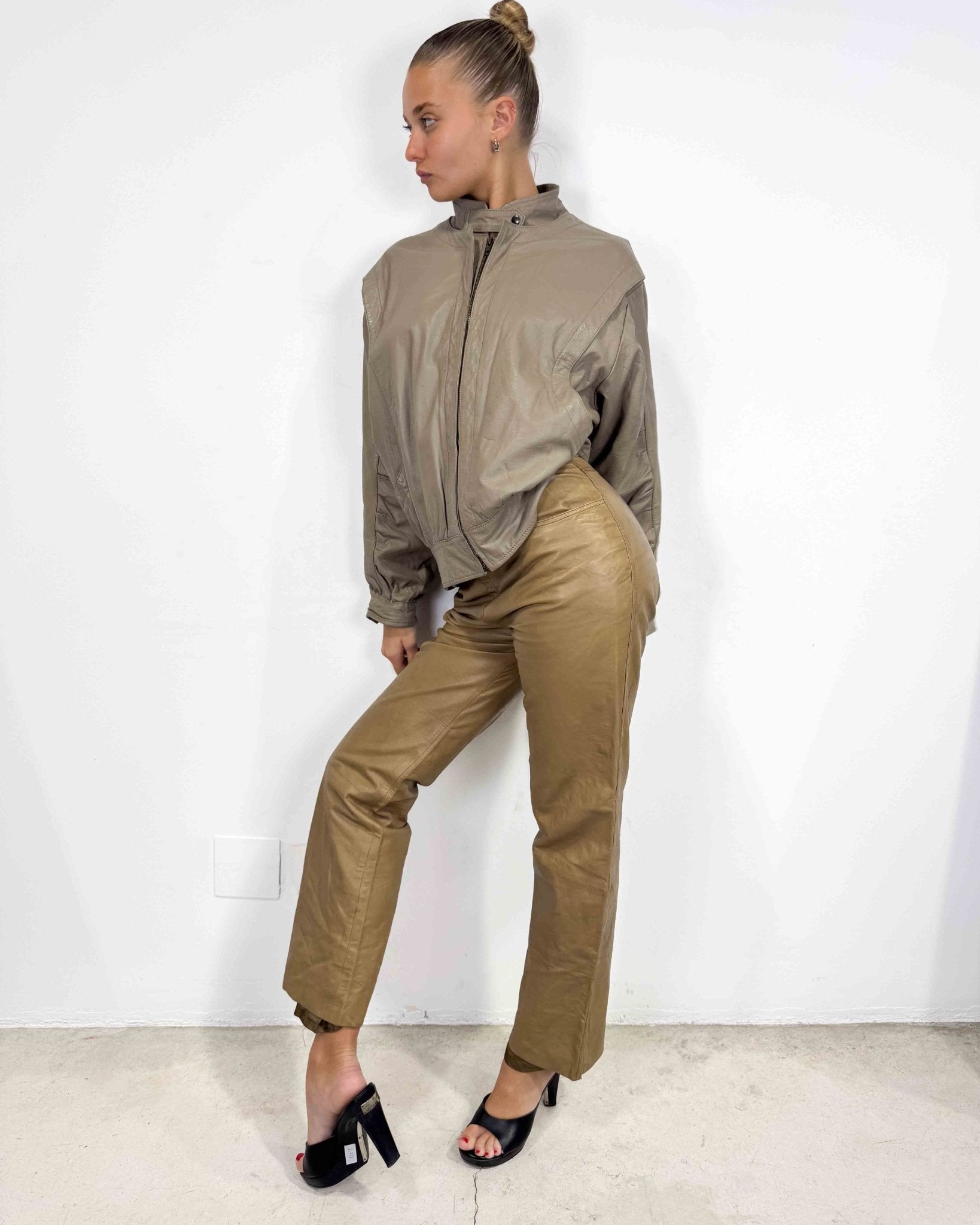 The Olaya leather jacket - rig vert