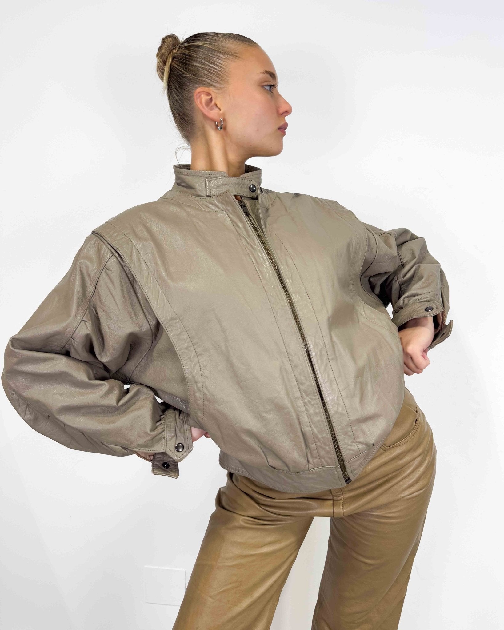 The Olaya leather jacket - rig vert