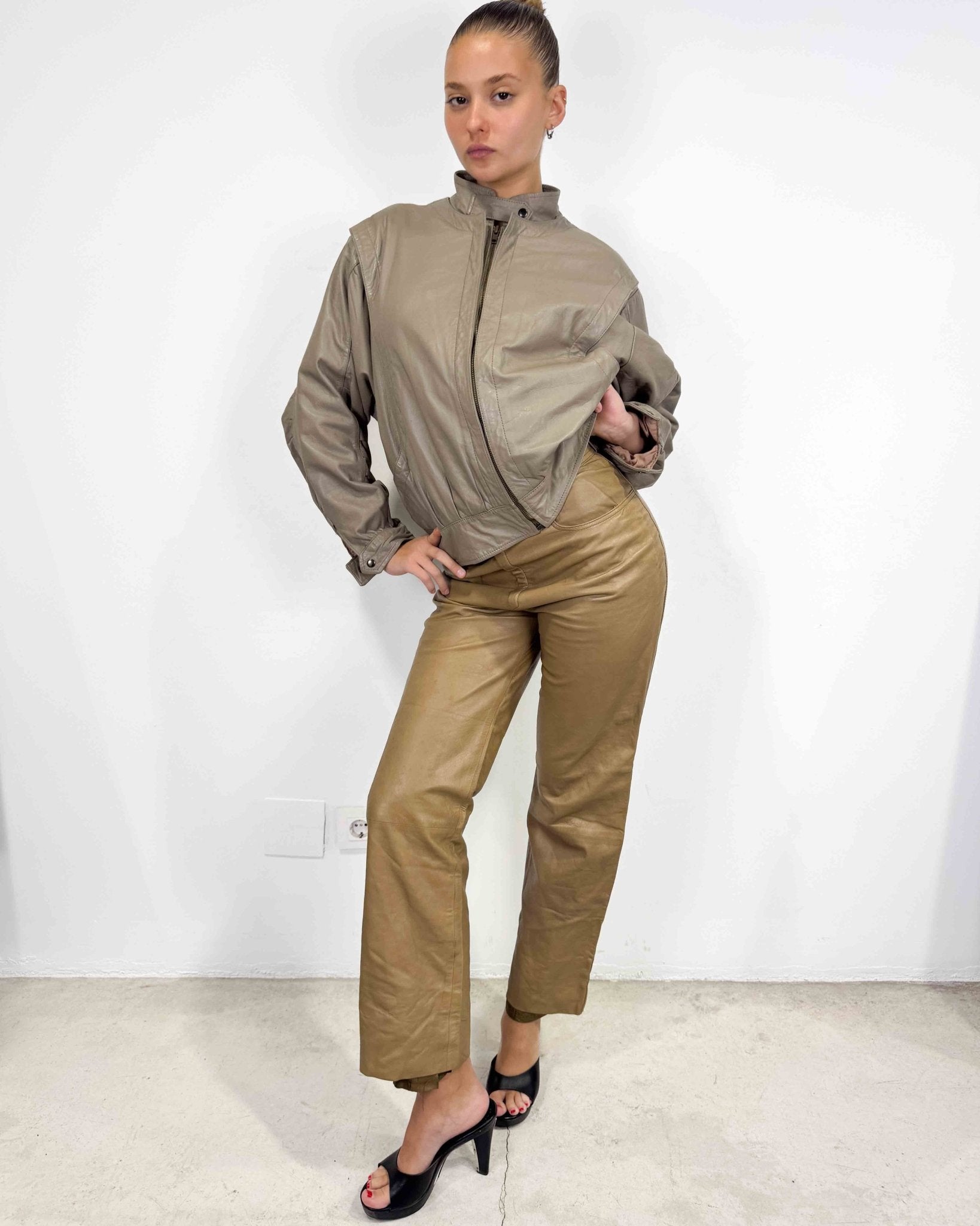 The Olaya leather jacket - rig vert