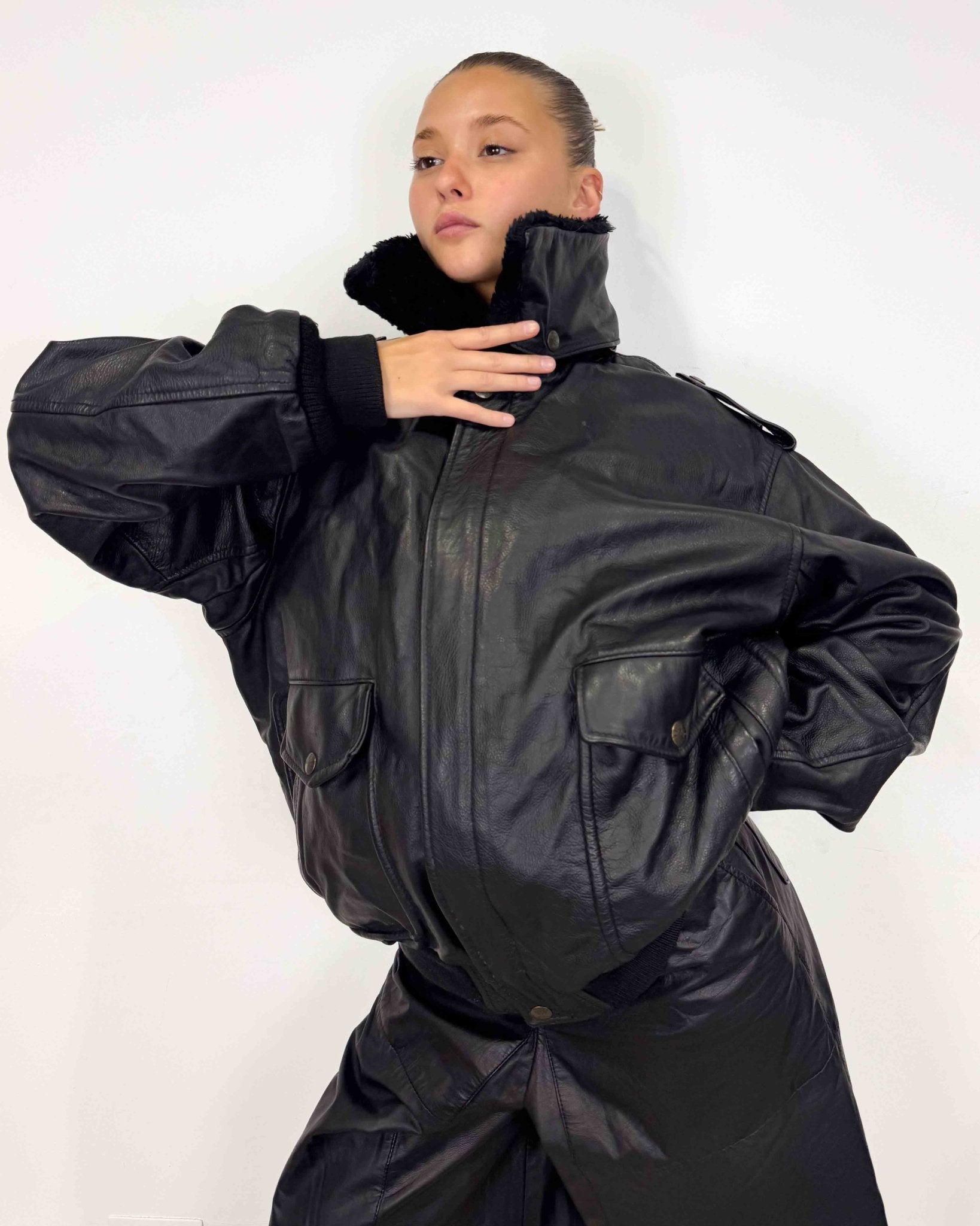 The Olivia leather jacket - rig vert
