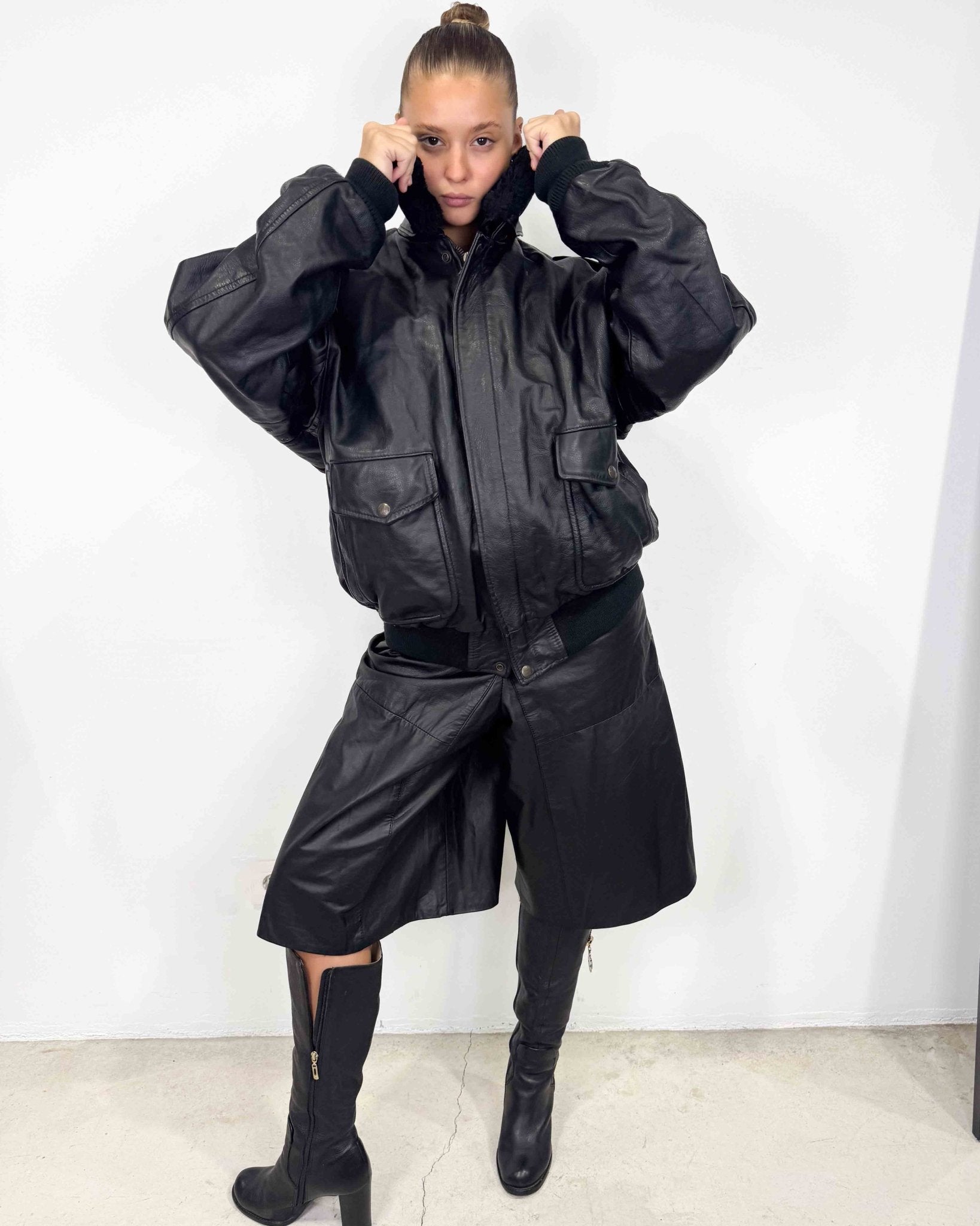 The Olivia leather jacket - rig vert