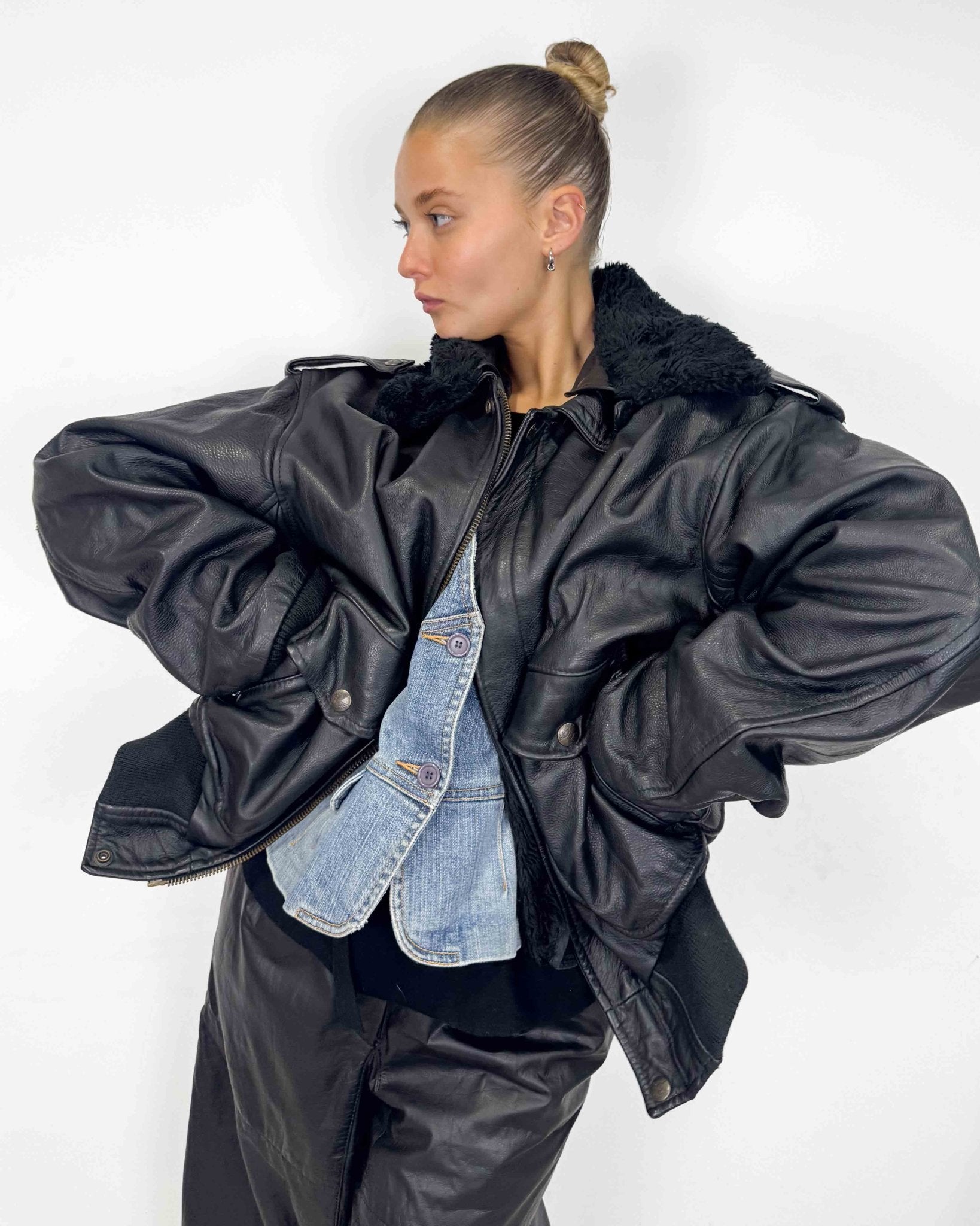 The Olivia leather jacket - rig vert