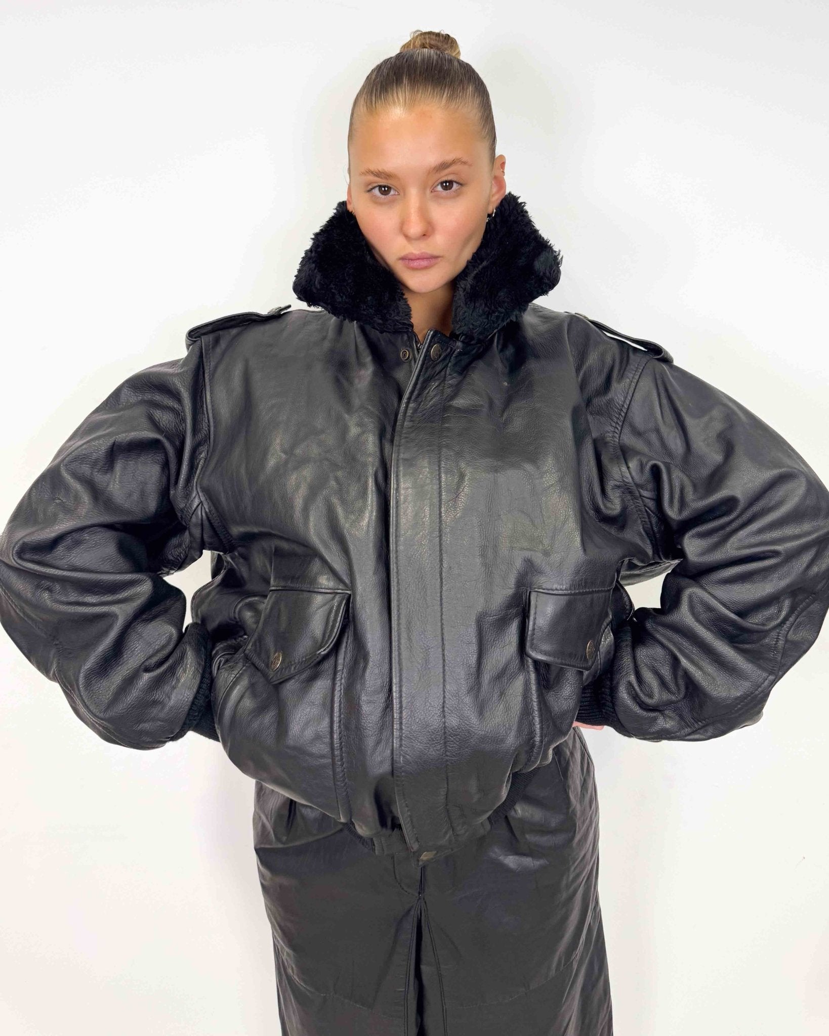 The Olivia leather jacket - rig vert