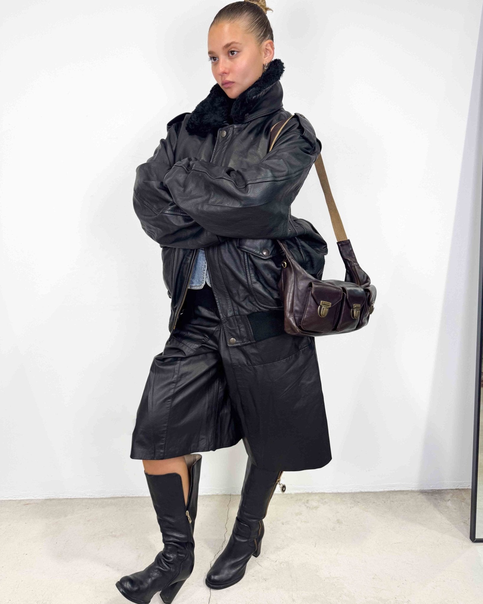 The Olivia leather jacket - rig vert