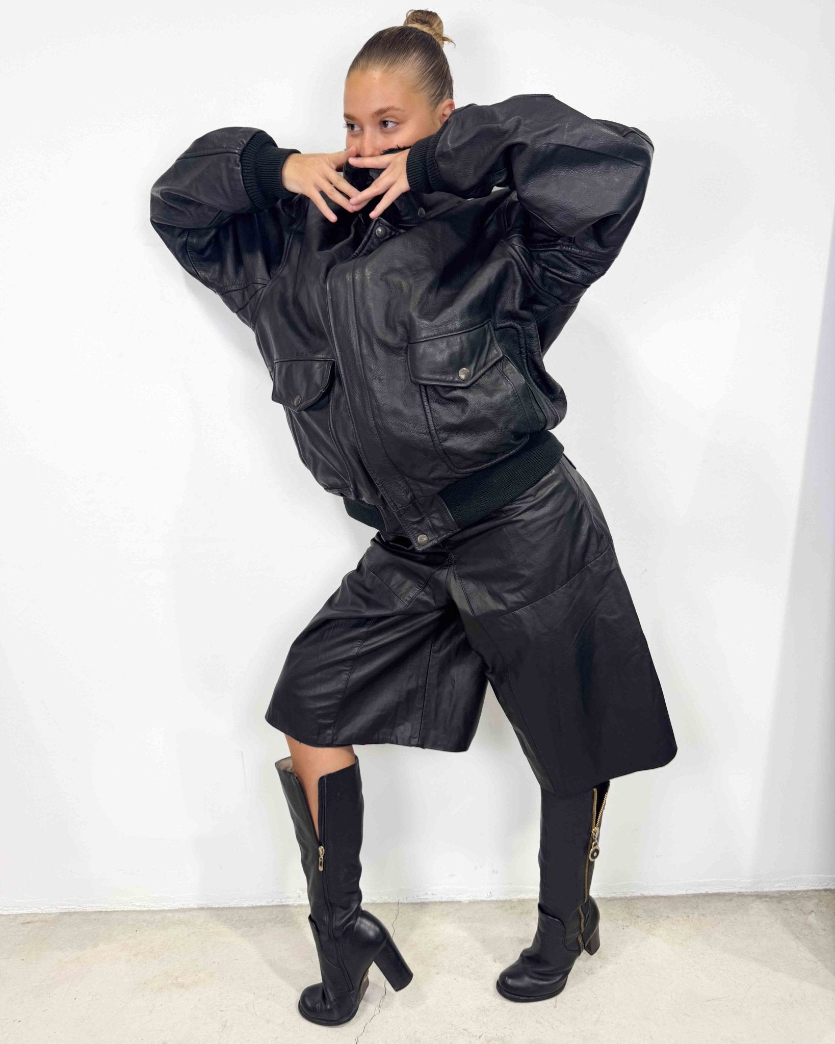 The Olivia leather jacket - rig vert