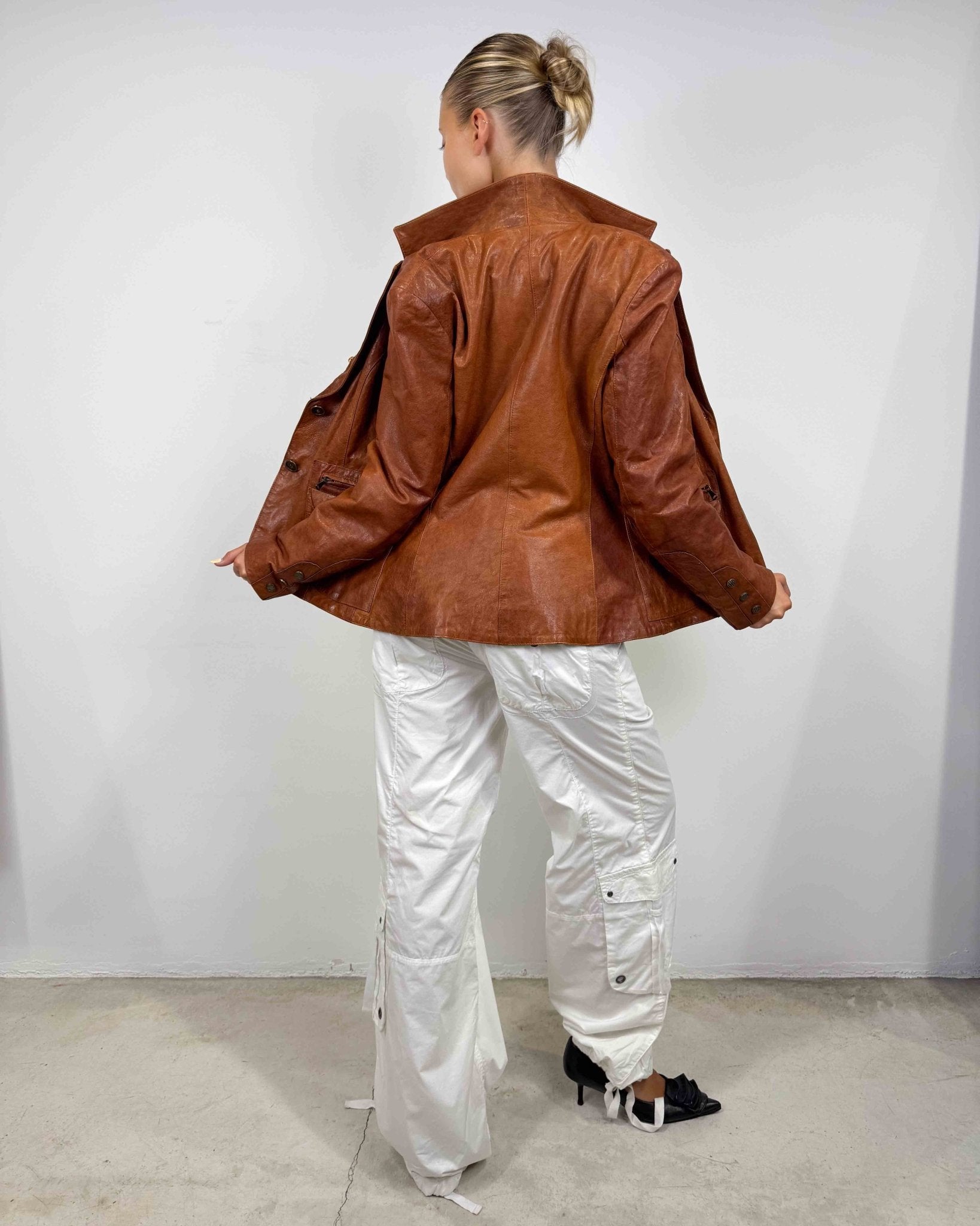 The Oriane leather jacket - rig vert