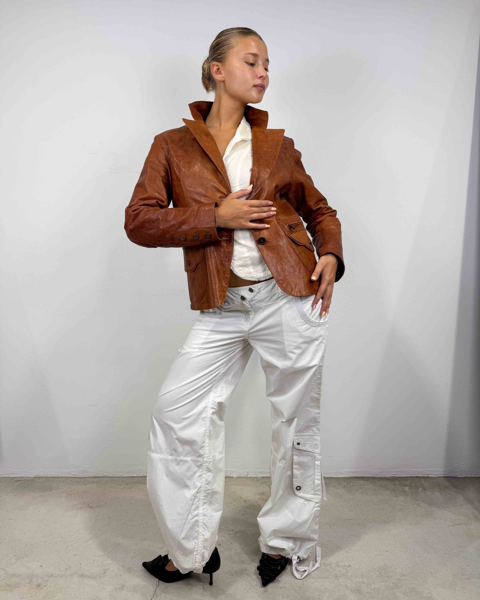 The Oriane leather jacket - rig vert