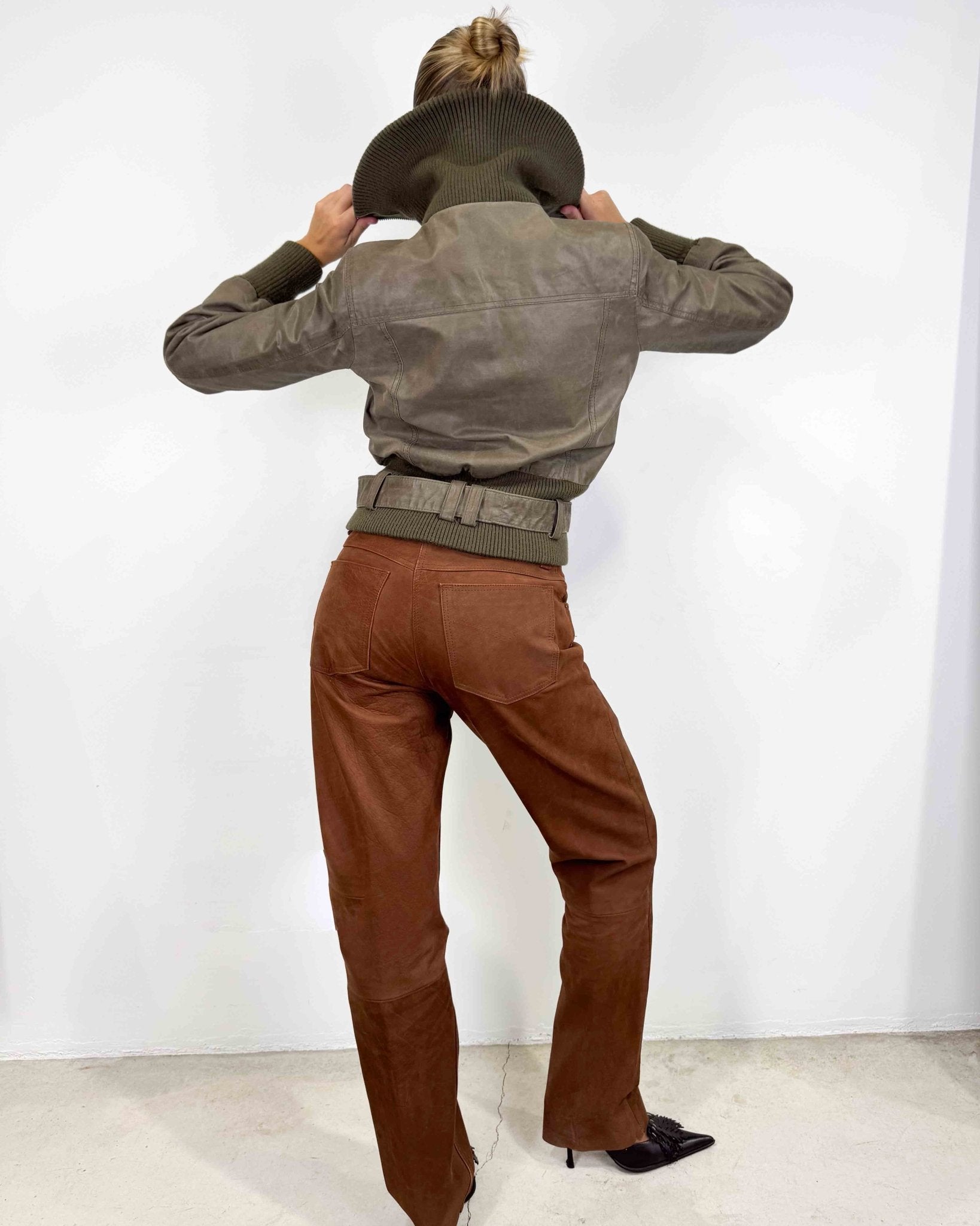 The Penelope leather pants - rig vert