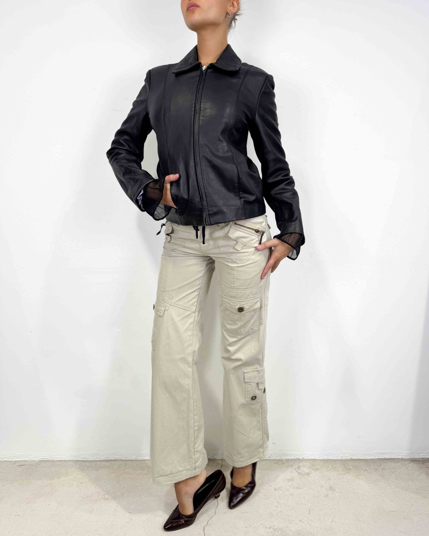 The Pia leather jacket - rig vert