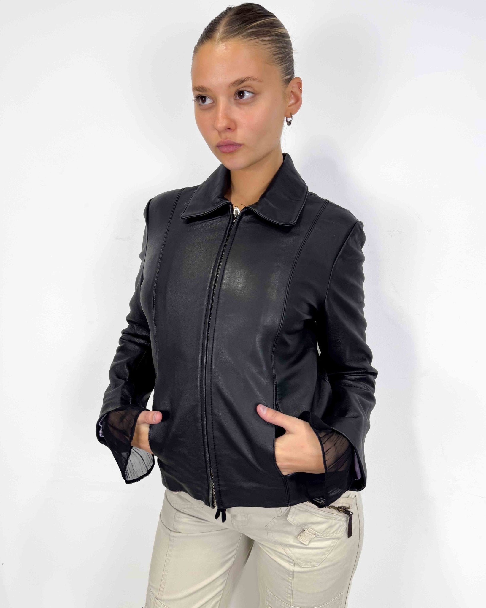 The Pia leather jacket - rig vert