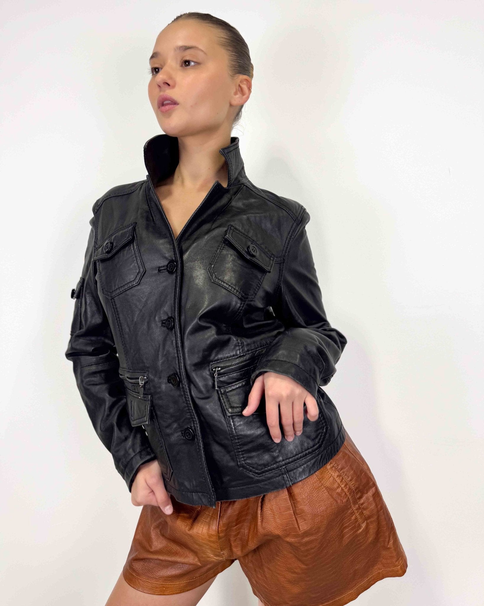The Prue leather jacket - rig vert