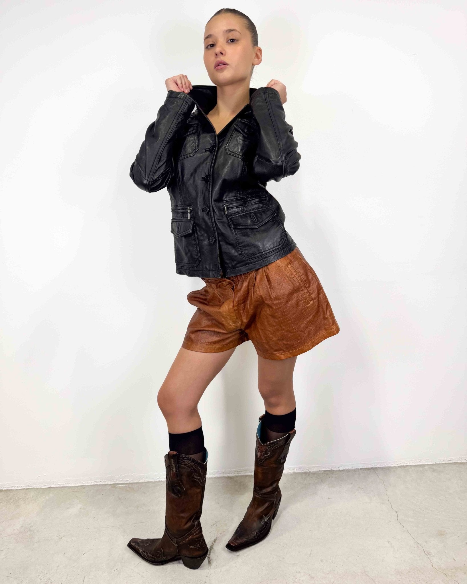 The Prue leather jacket - rig vert